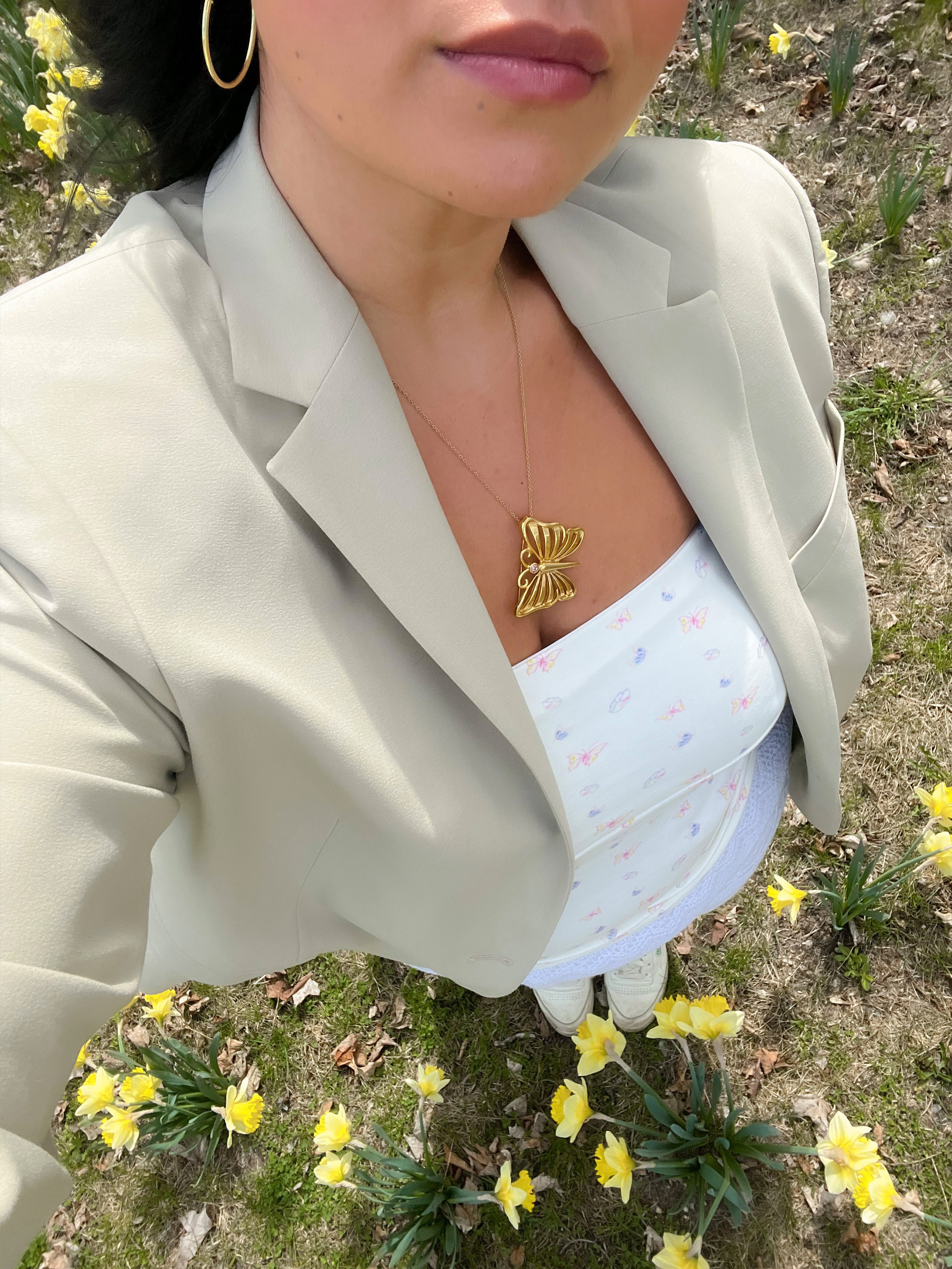 Daily Tube Top Butterfly - White Butterfly | Djerf Avenue