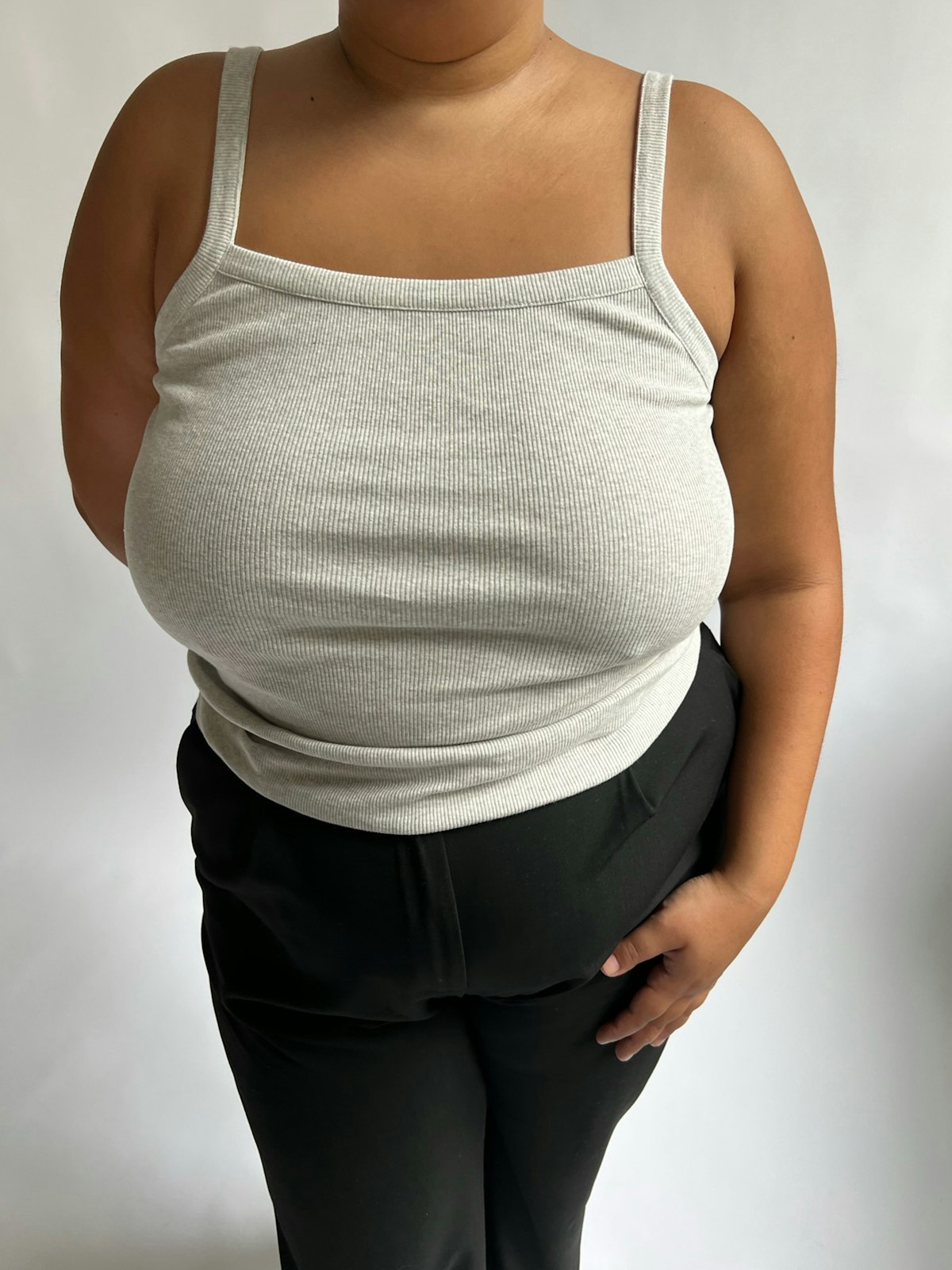 Daily Tank Top Ribbed Grey Melange