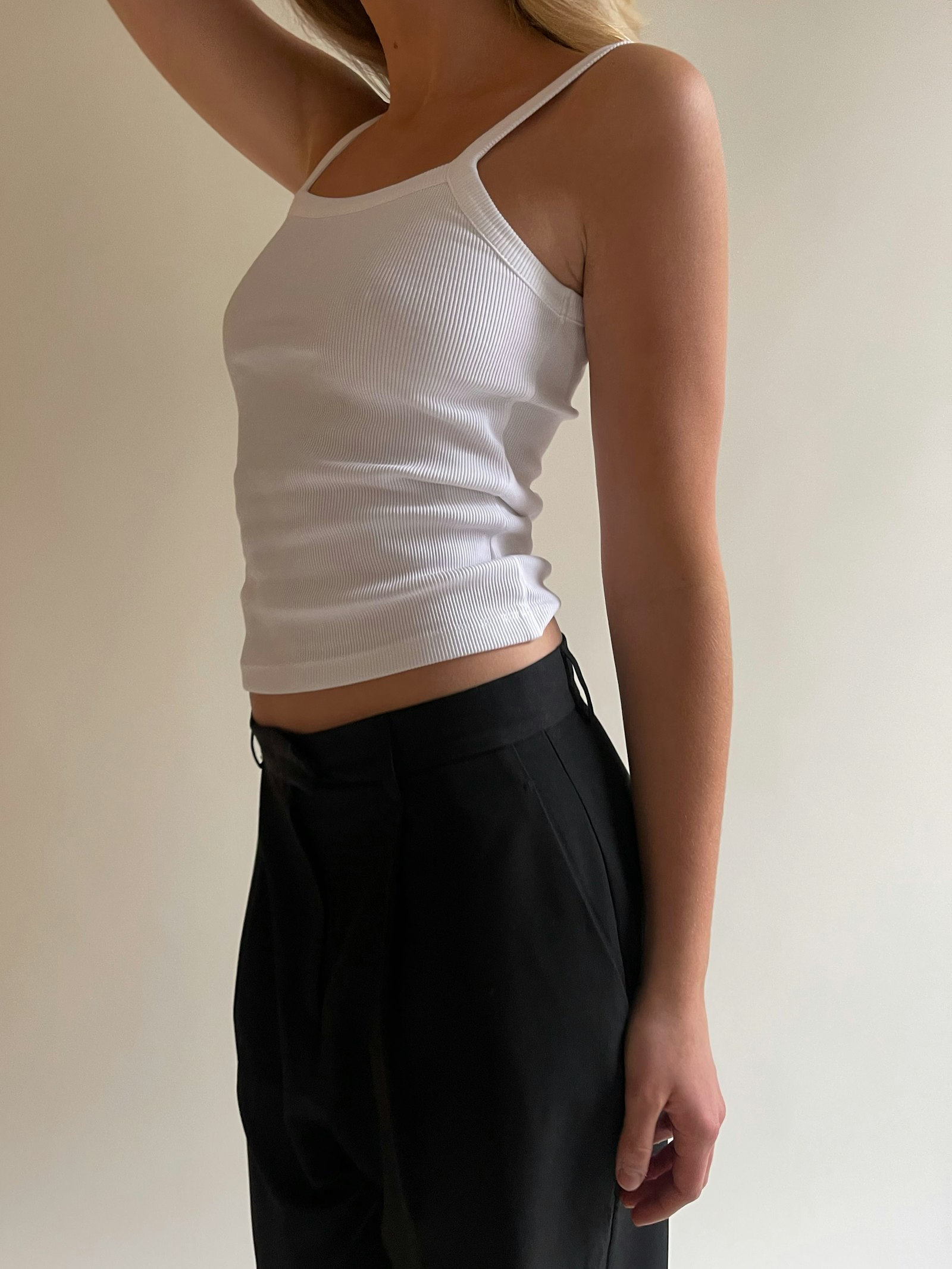 Ribbed Tank Top Off-White - Organic Cotton