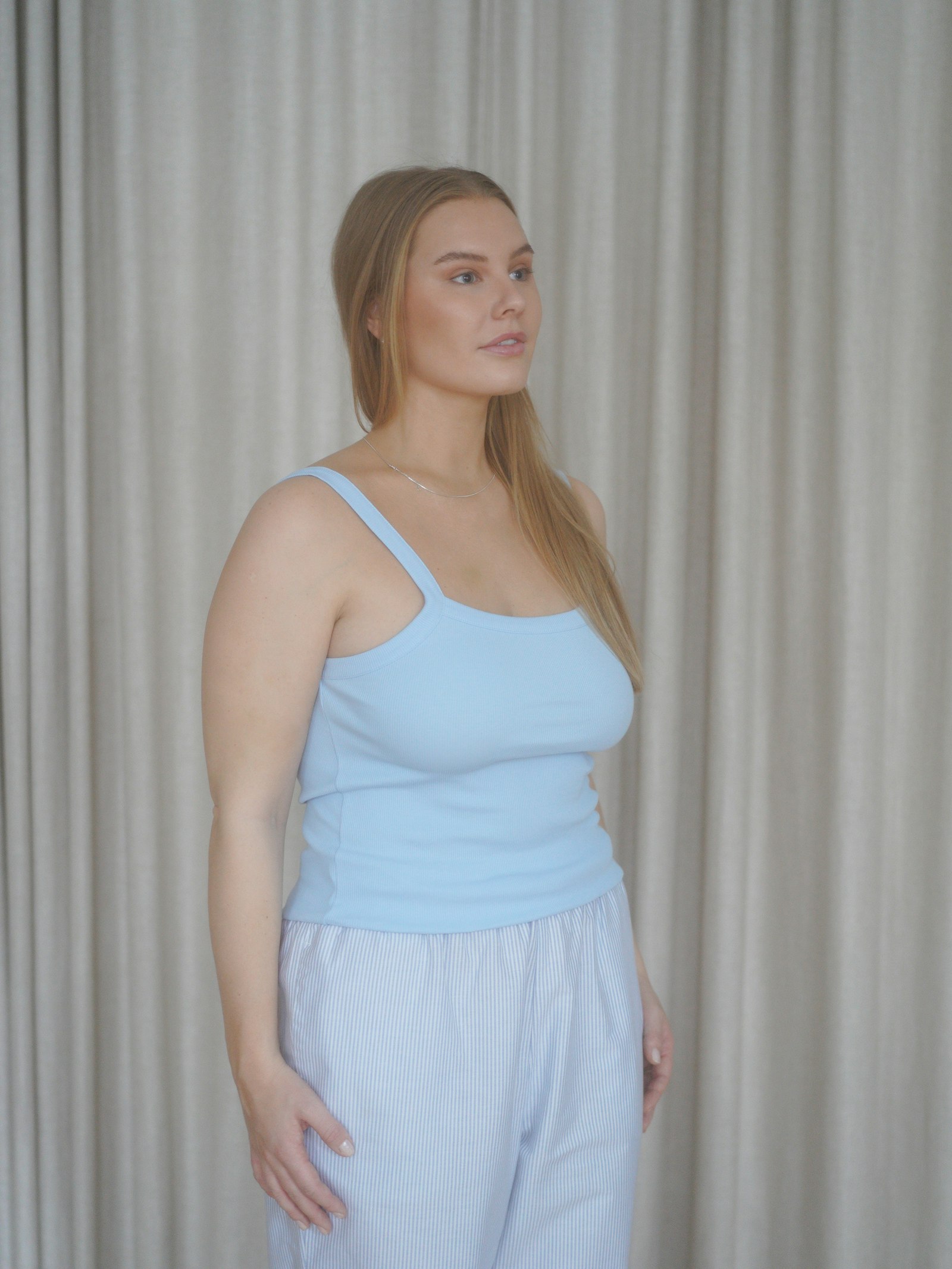Daily Tank Top Ribbed Baby Blue - Baby blue