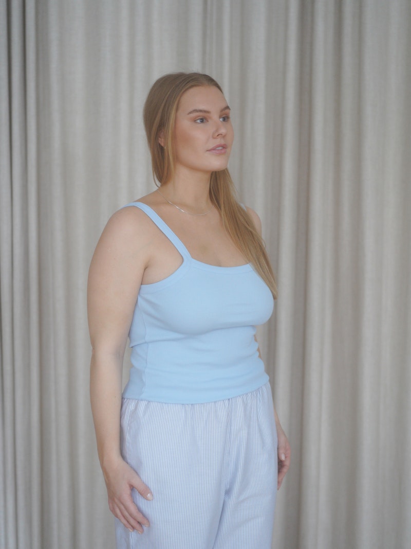 Daily Tank Top Ribbed Baby Blue