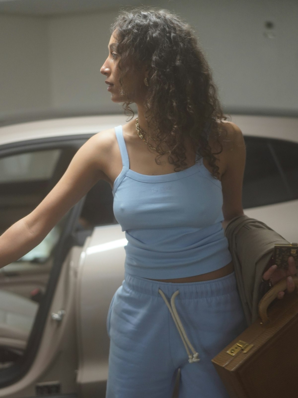 Daily Tank Top Ribbed Baby Blue