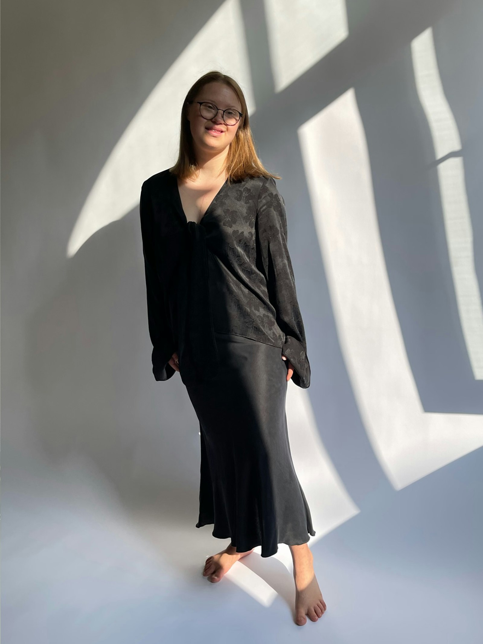 Tie Top Long Sleeve Black