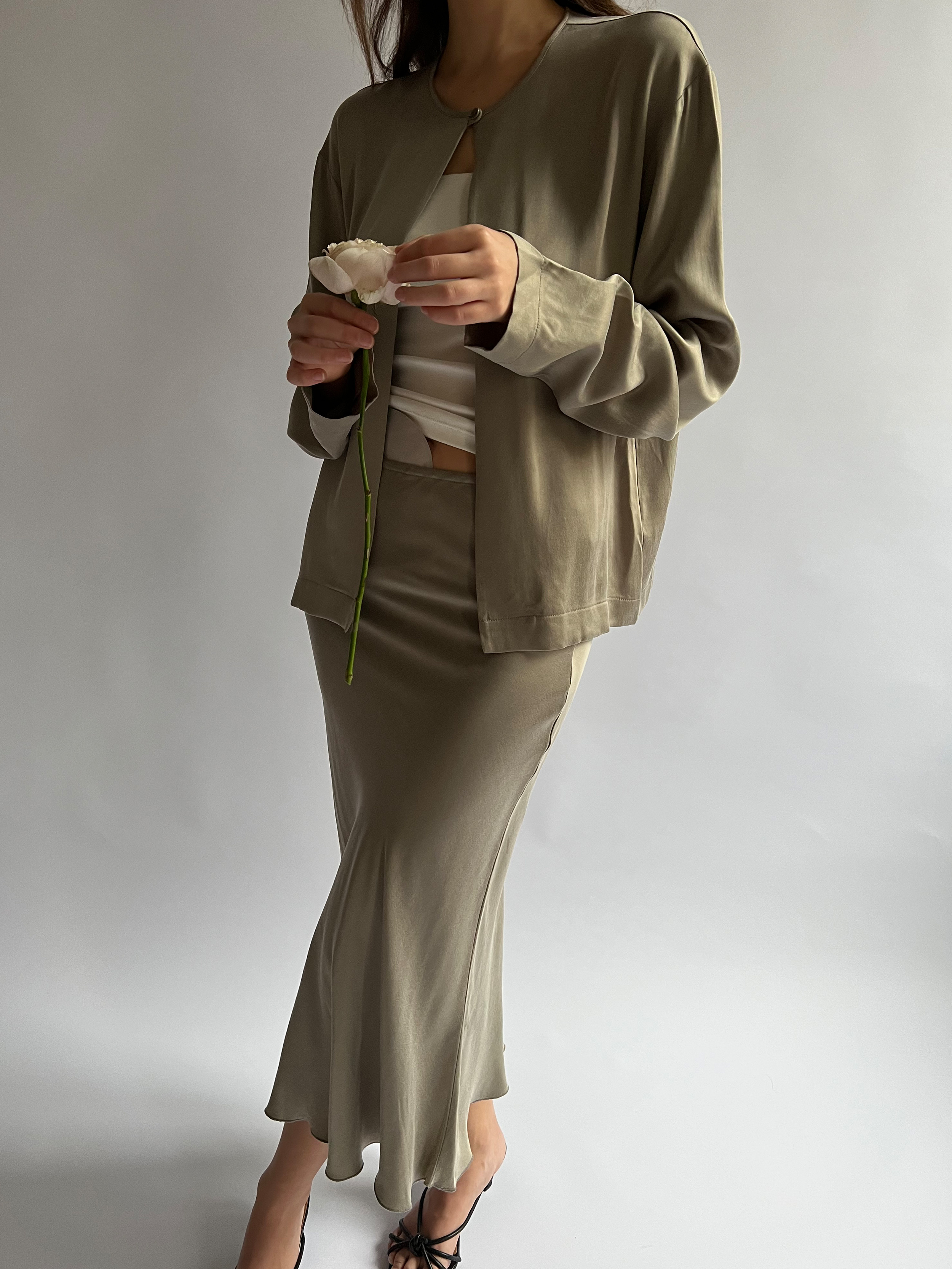 RAINMAKER24ss GREEN CARDIGAN DOUGI トップス