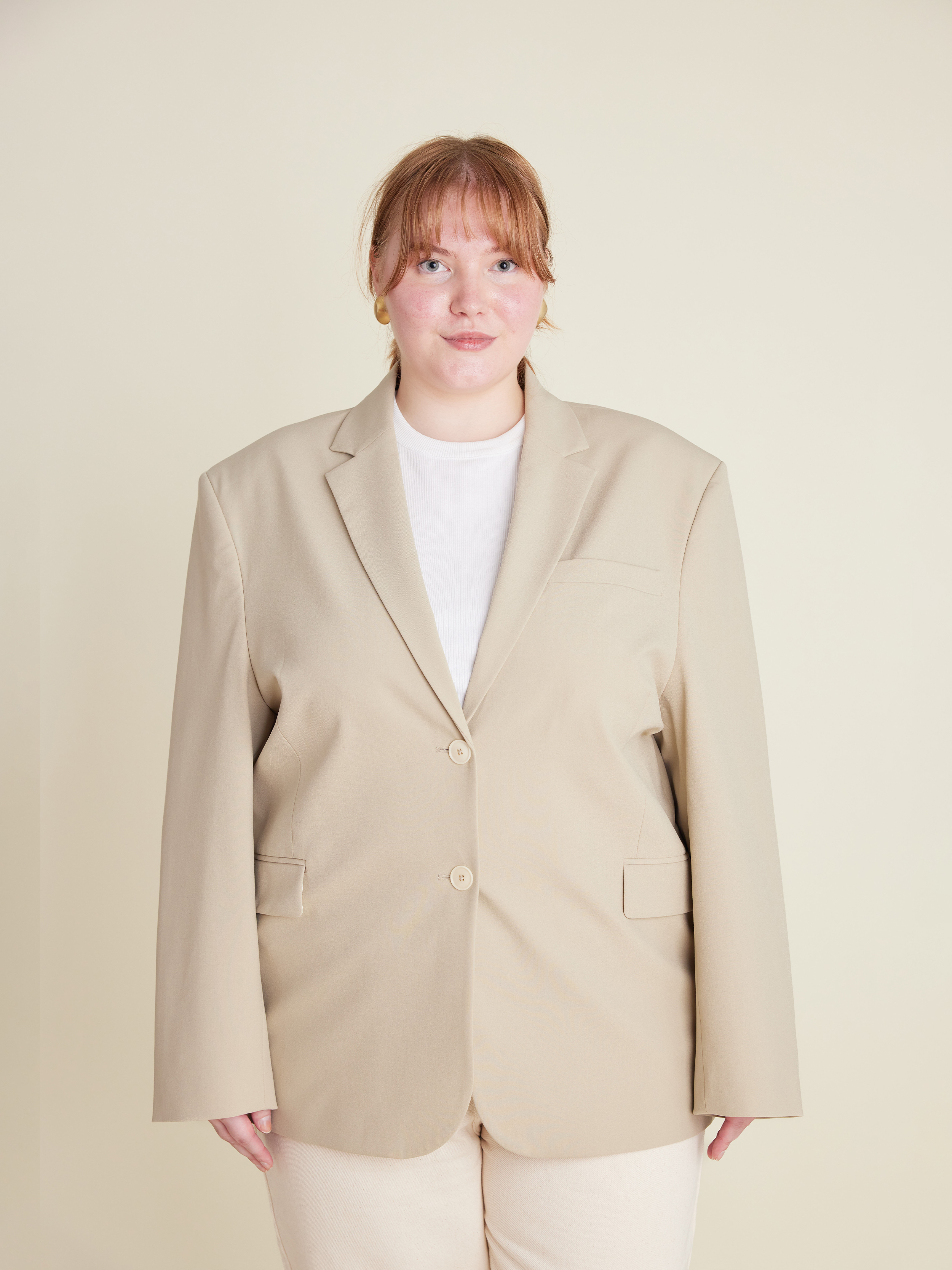 アウターその他 DONDUP Woman Blazer Beige DJ654LF0031XXX 707 Single-breasted blazer in linen and viscose for women, beige