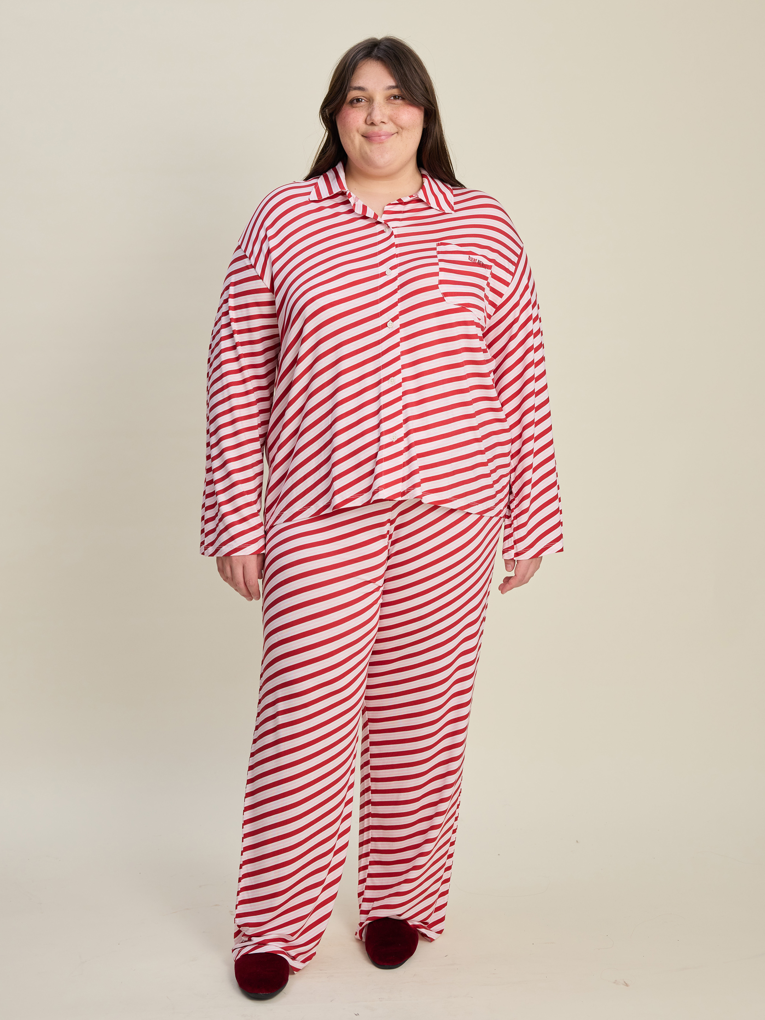 Plus size candy cane pajamas sale