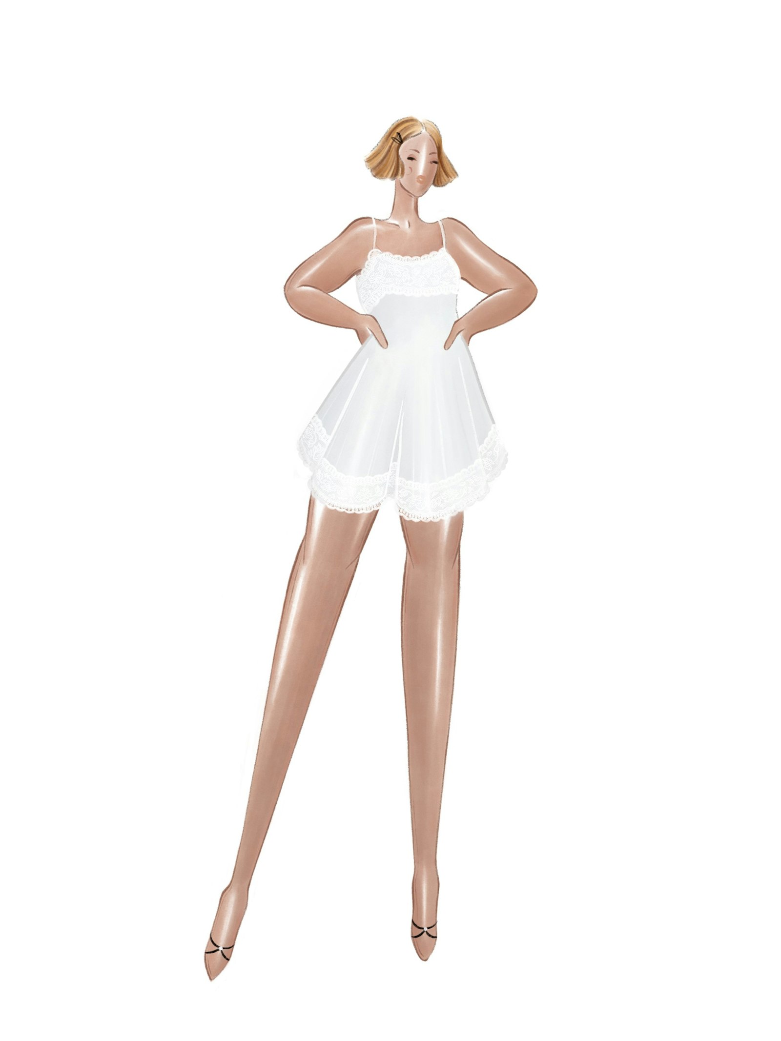 REMAKE Dream Dress Mini Pebble - White Lace