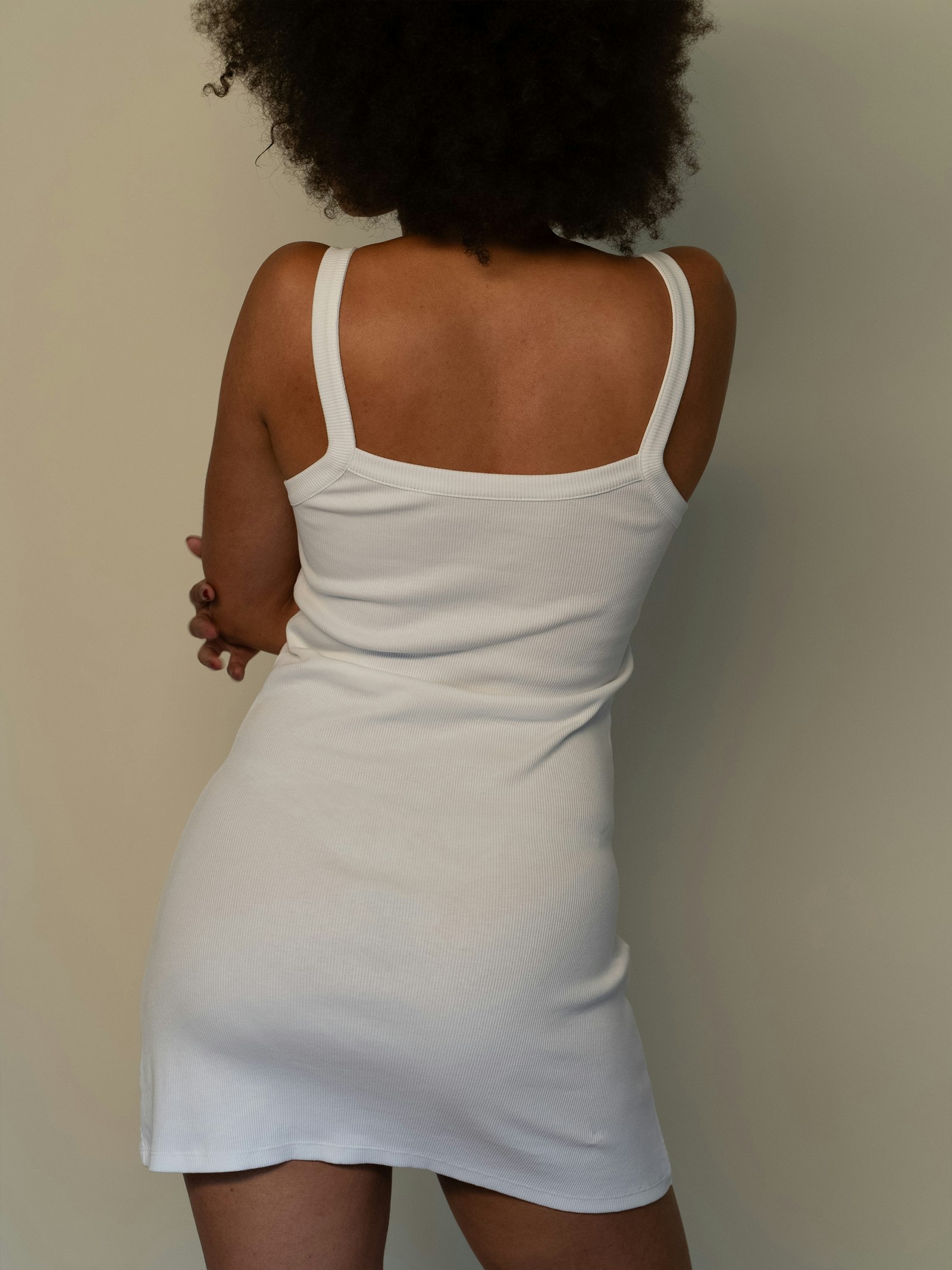 Daily Tank Dress Ribbed White