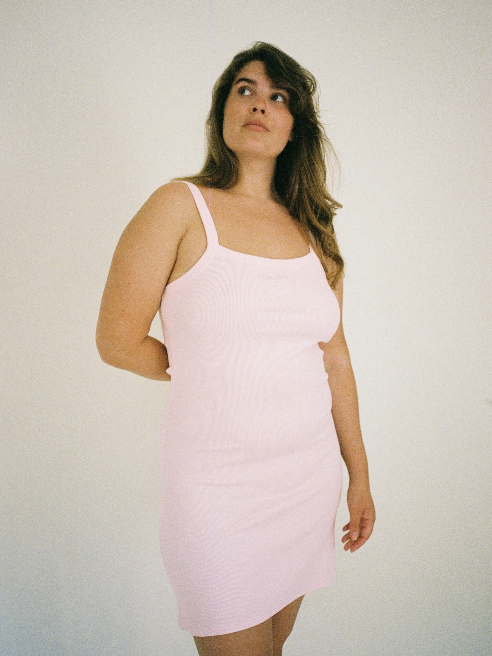 Daily Tank Dress Ribbed Baby Pink