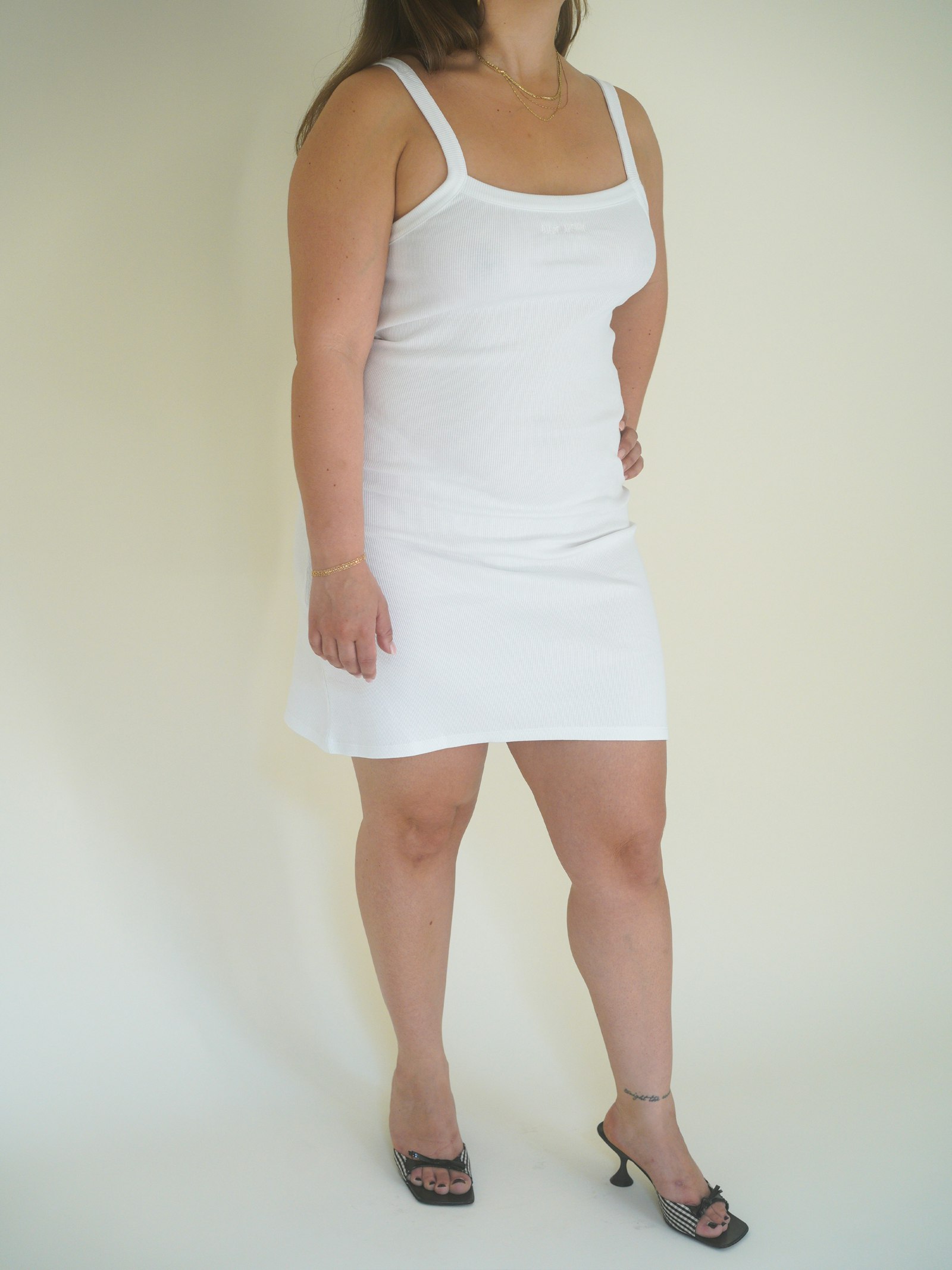 Daily Tank Dress Ribbed White