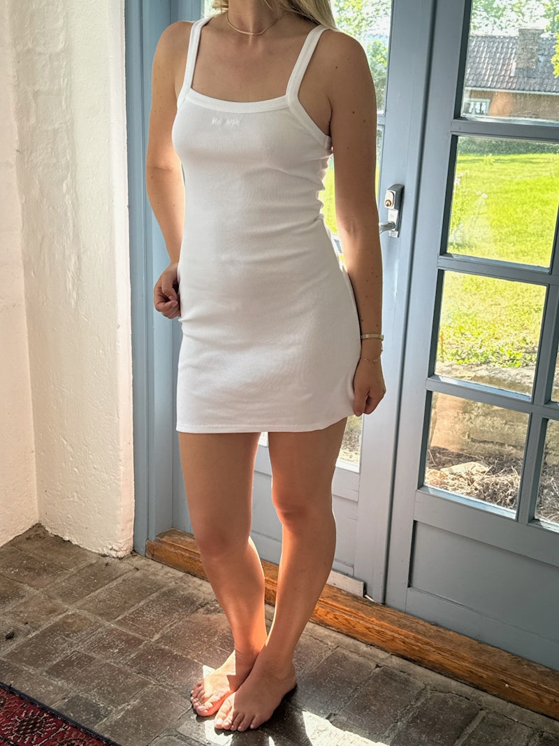 Daily Tank Dress Ribbed White