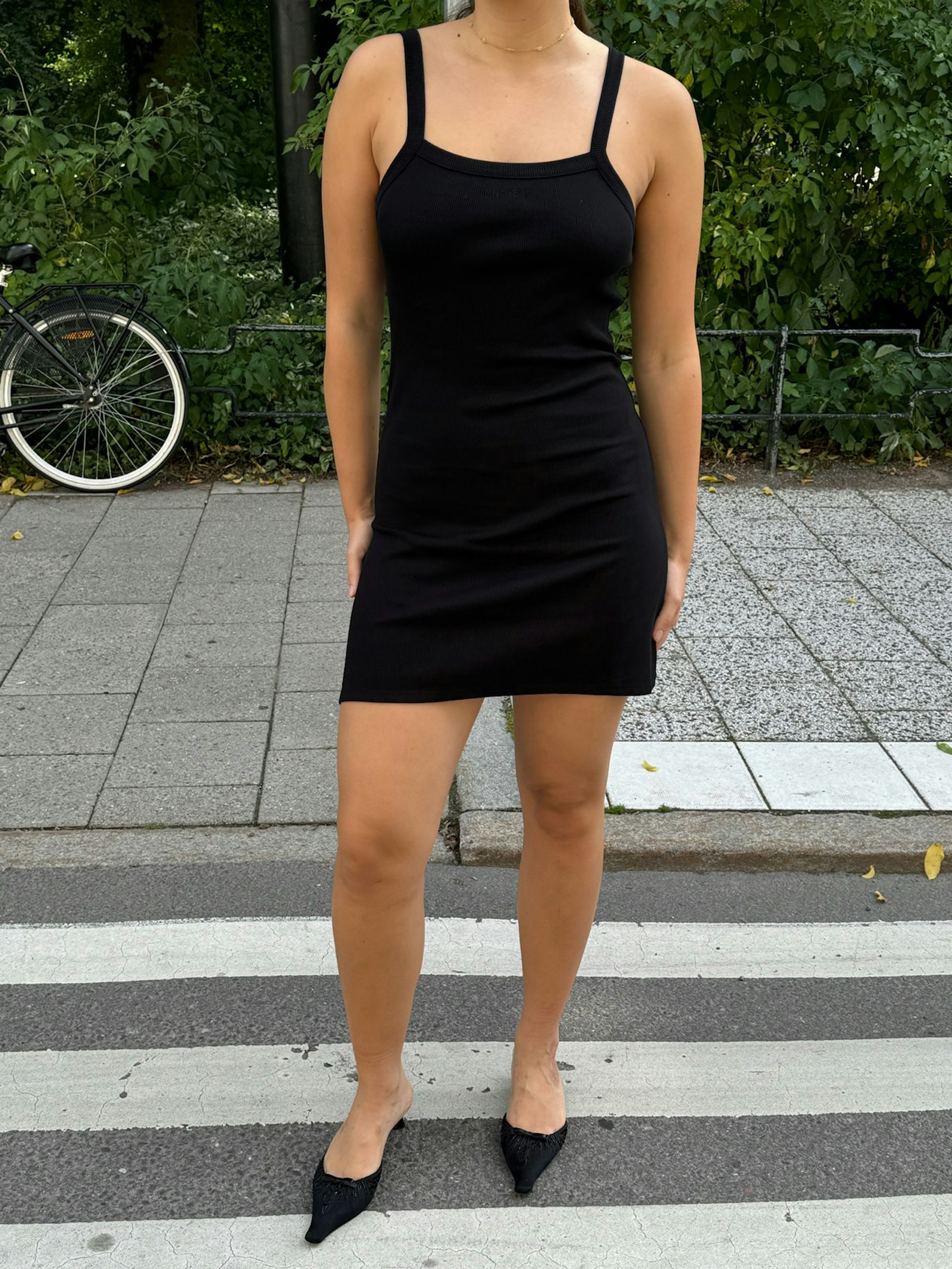 Daily Tank Dress Ribbed Black