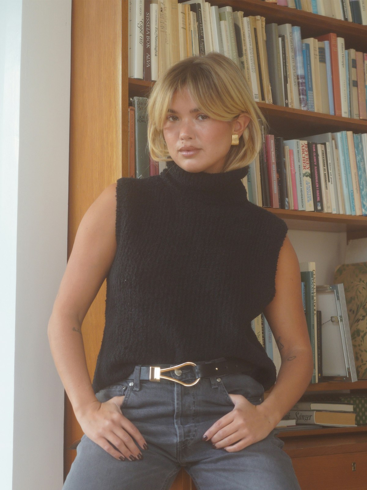 Turtleneck Top Black