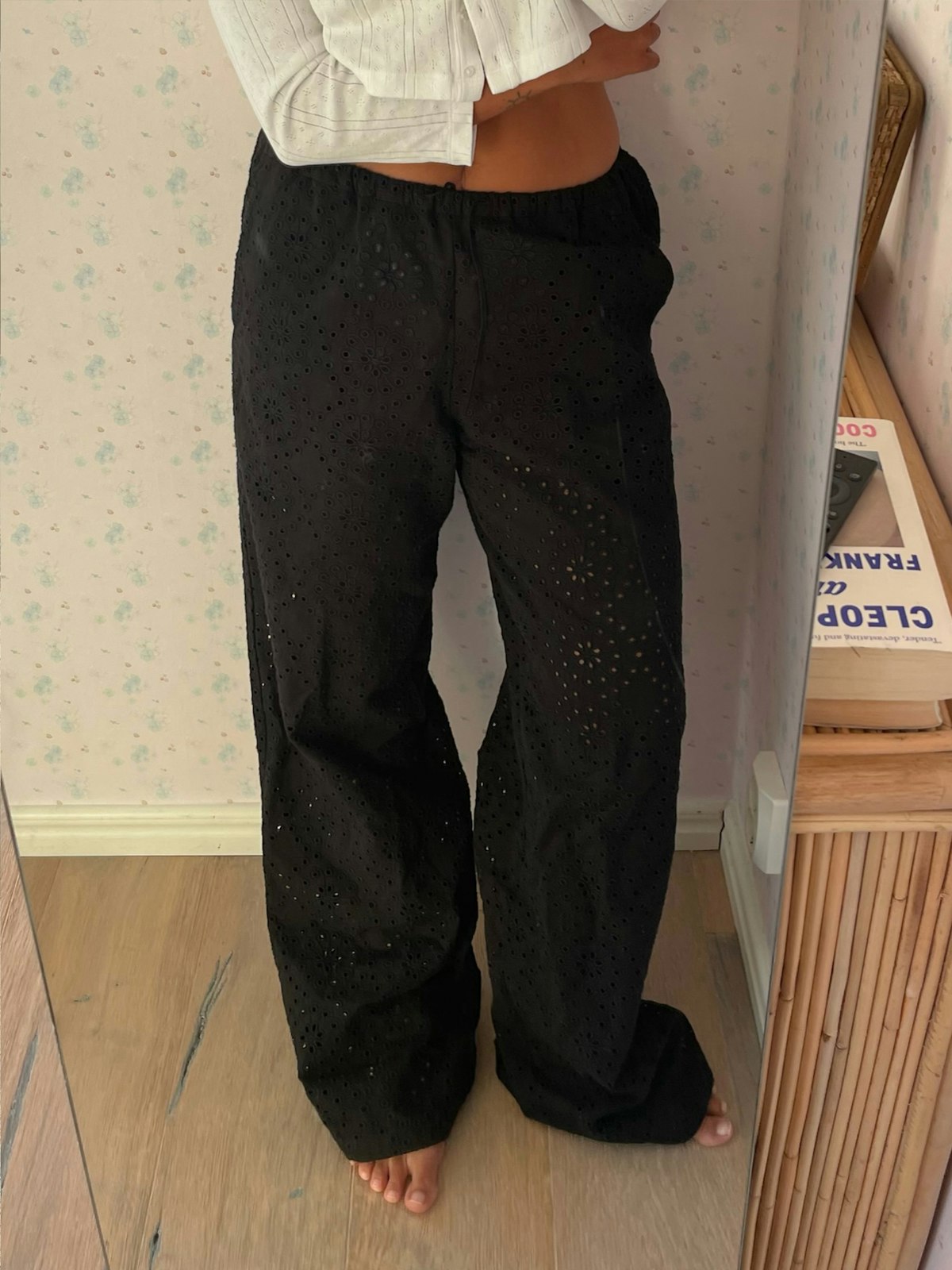 Broderie Anglaise Pants Black