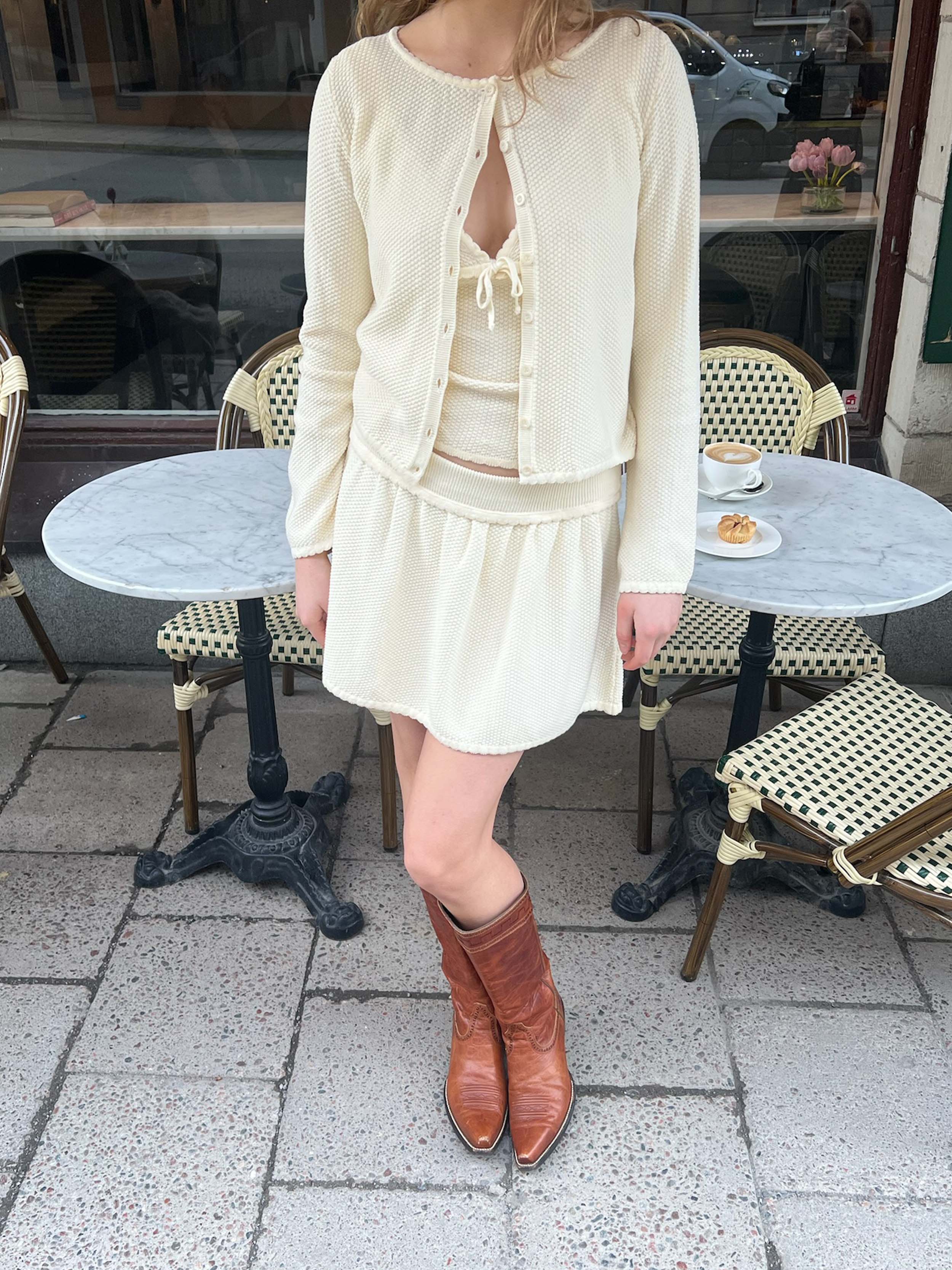 Amorini Cardigan Cream - Cream | Djerf Avenue
