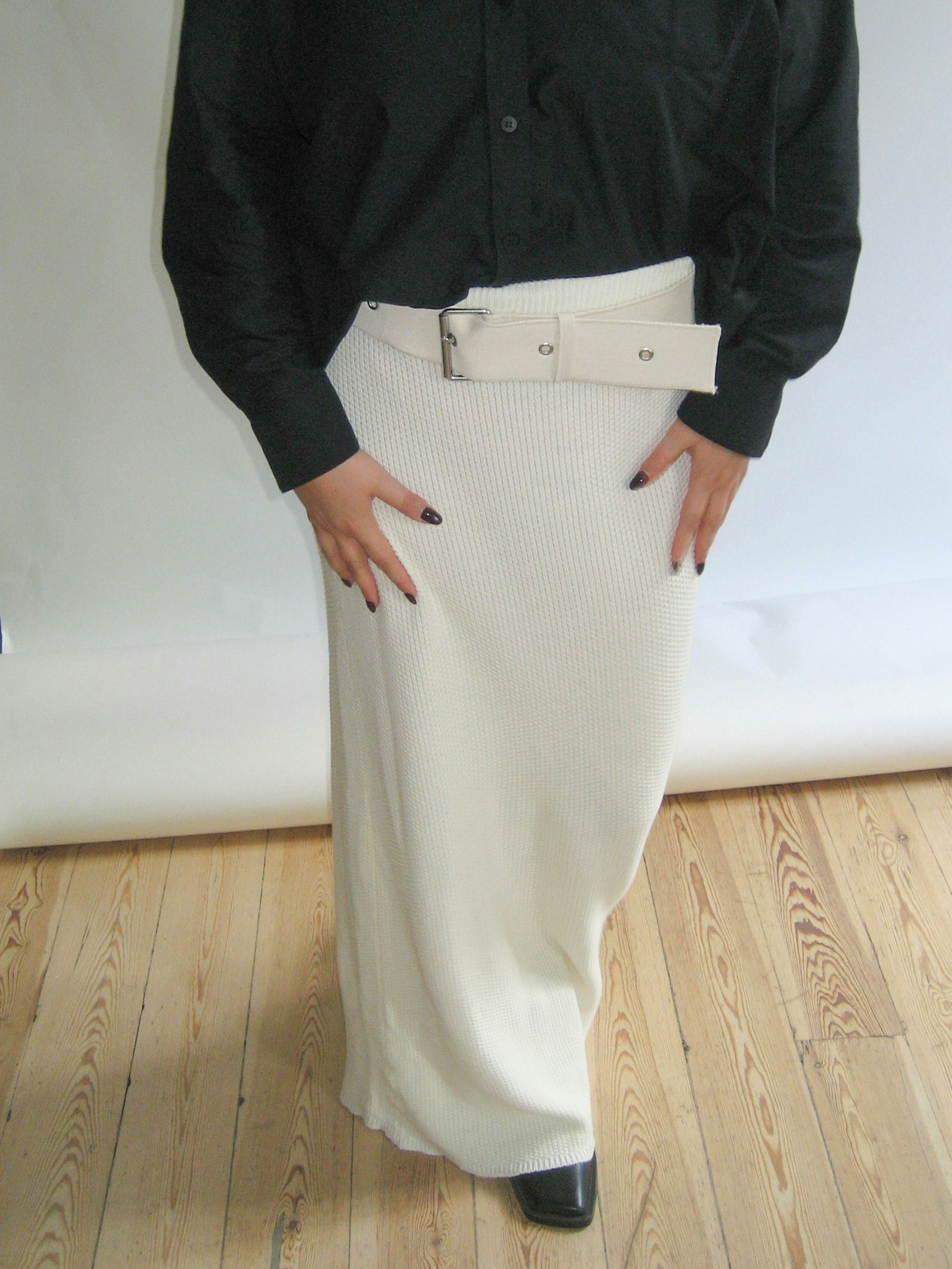 Remake Denim Butterfly Belt Cream