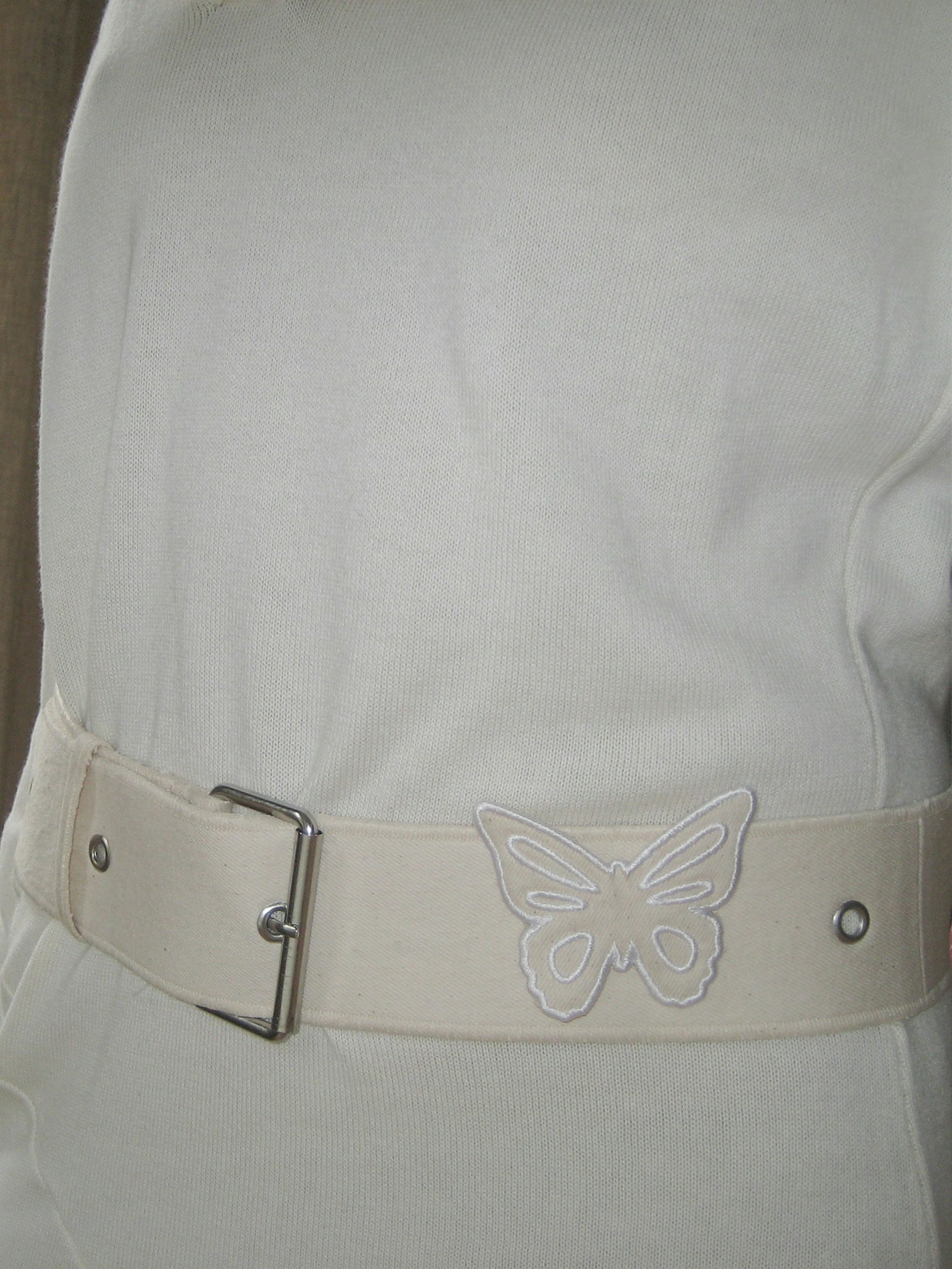 Remake Denim Butterfly Belt Cream