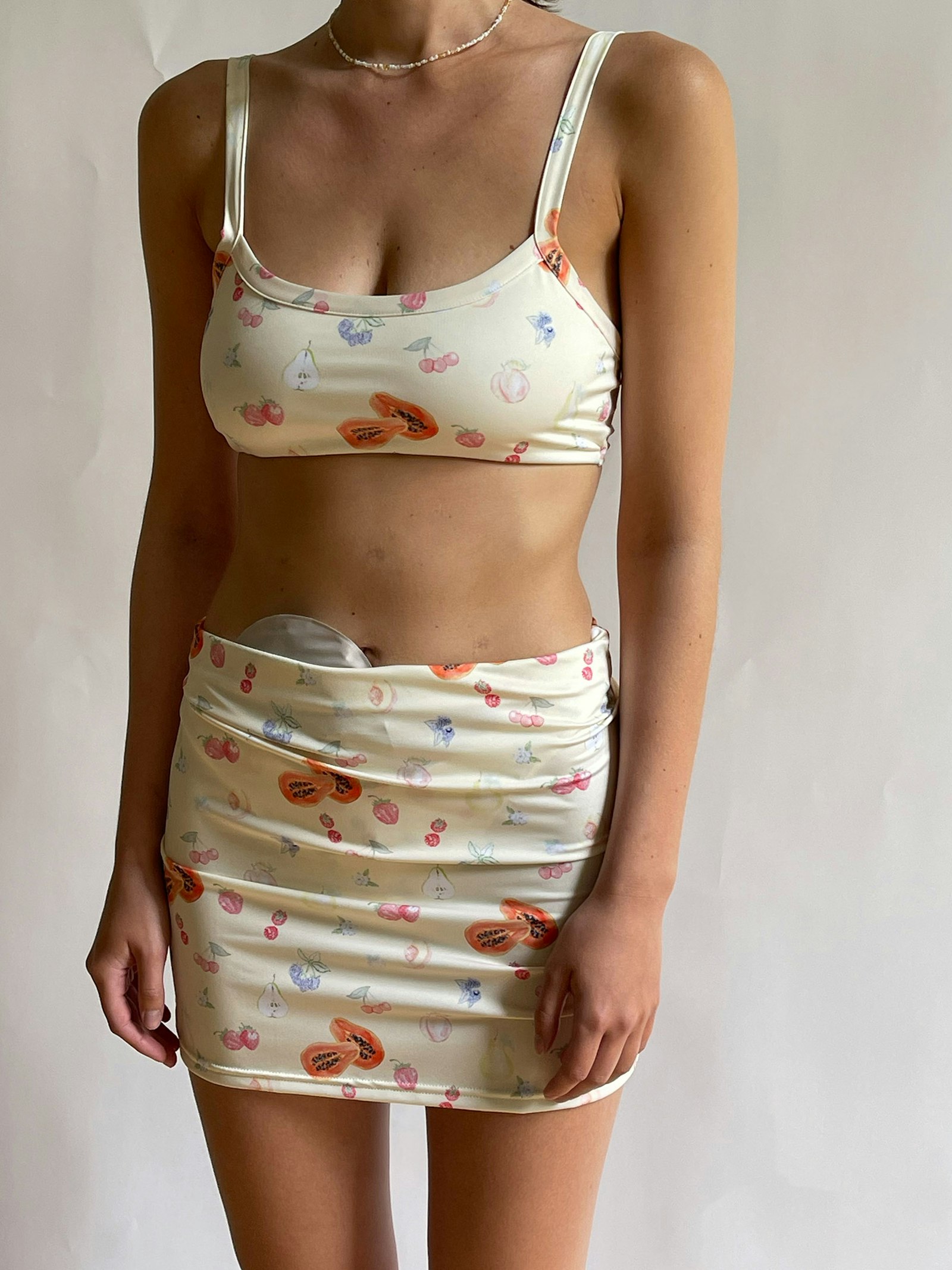 Swim Skirt Fruit Print