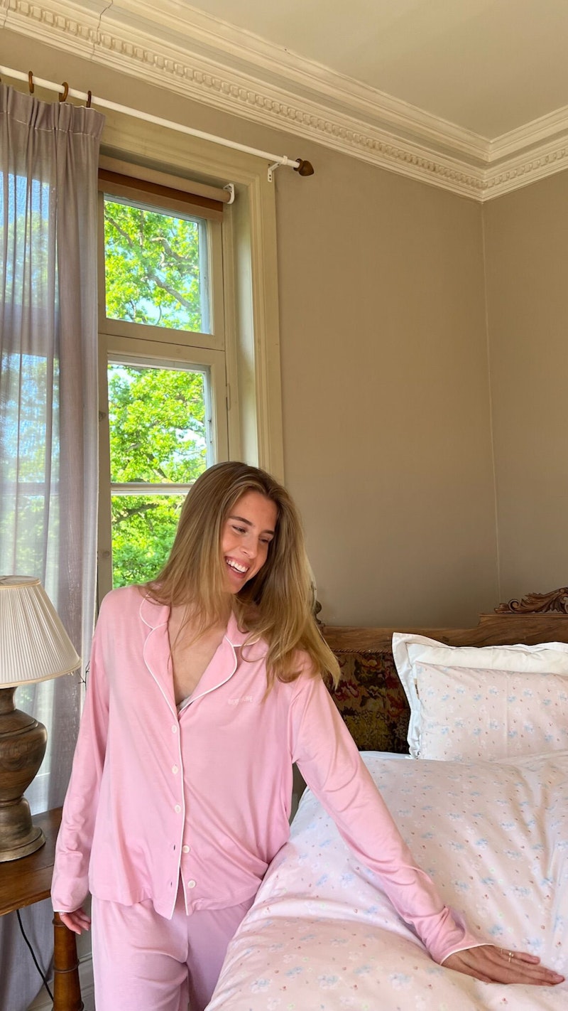 Go Slow PJ Shirt Pink/White
