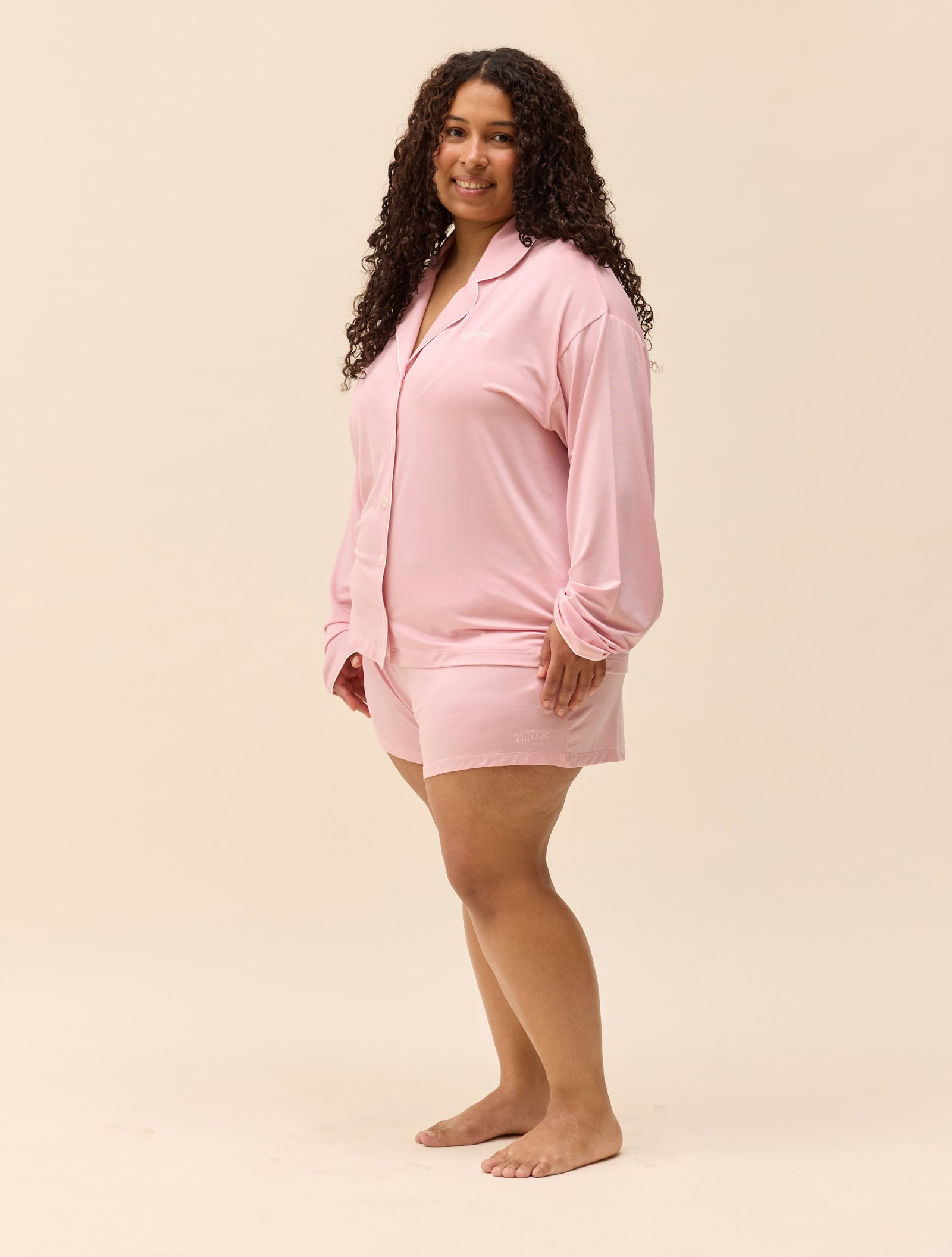 Go Slow PJ Shirt Pink/White