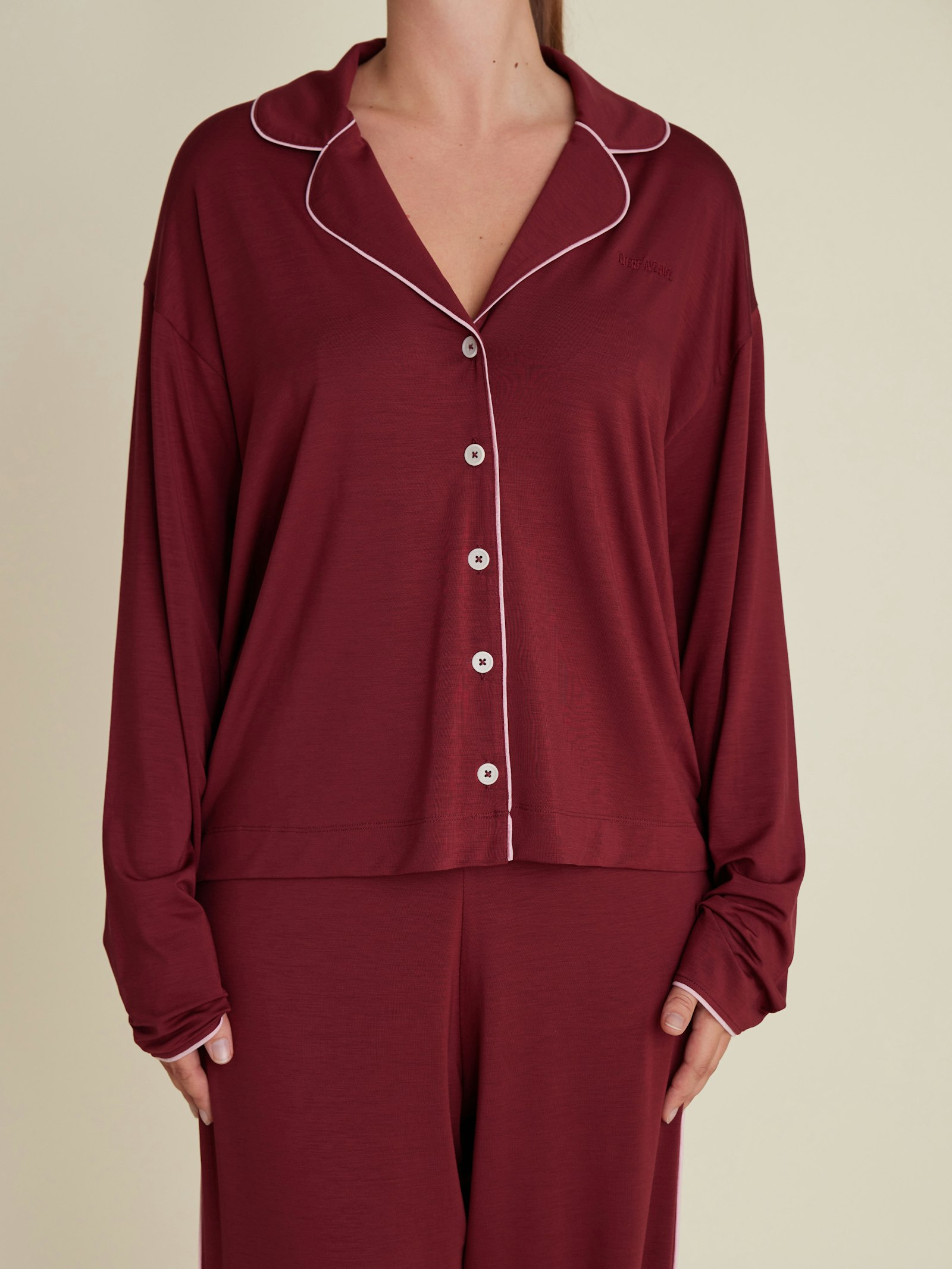 Go Slow PJ Shirt Burgundy