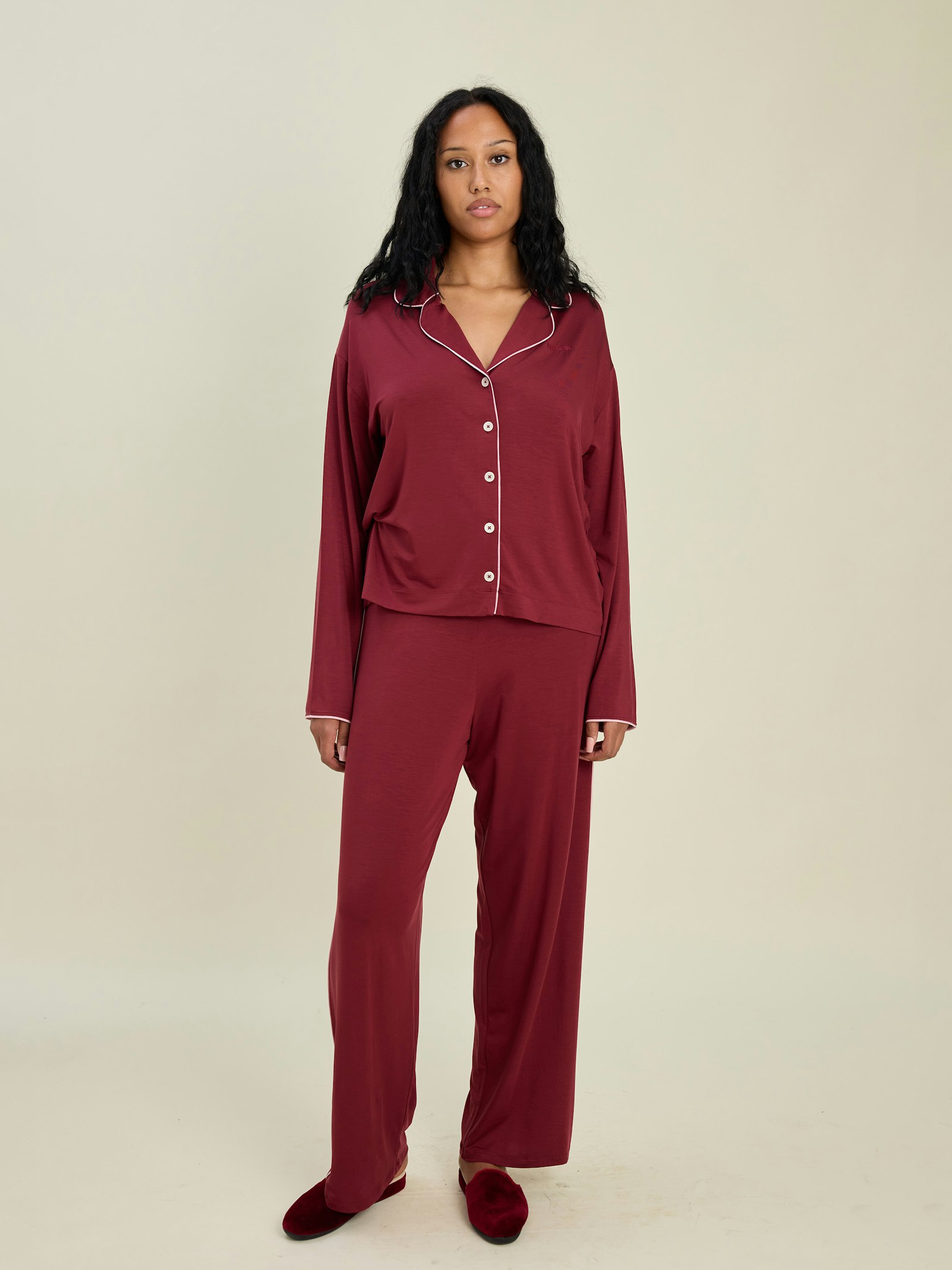 Go Slow PJ Shirt Burgundy