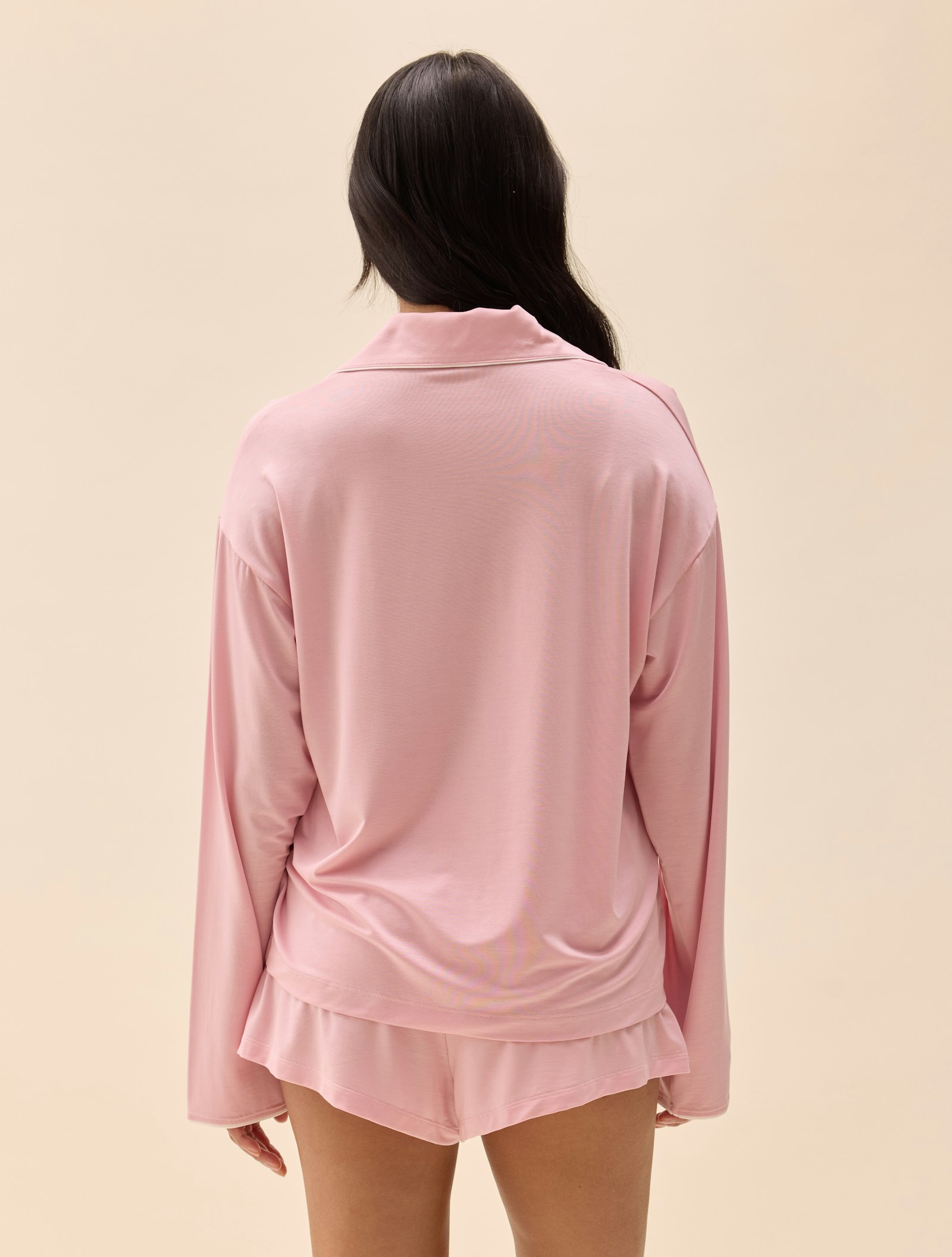 Go Slow PJ Shirt Pink/White