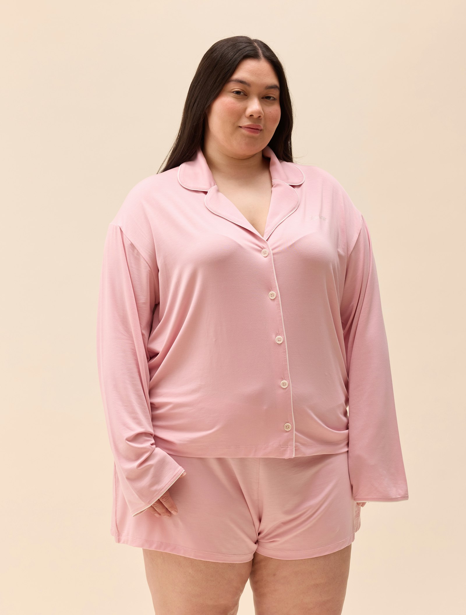 Go Slow PJ Shirt Pink/White