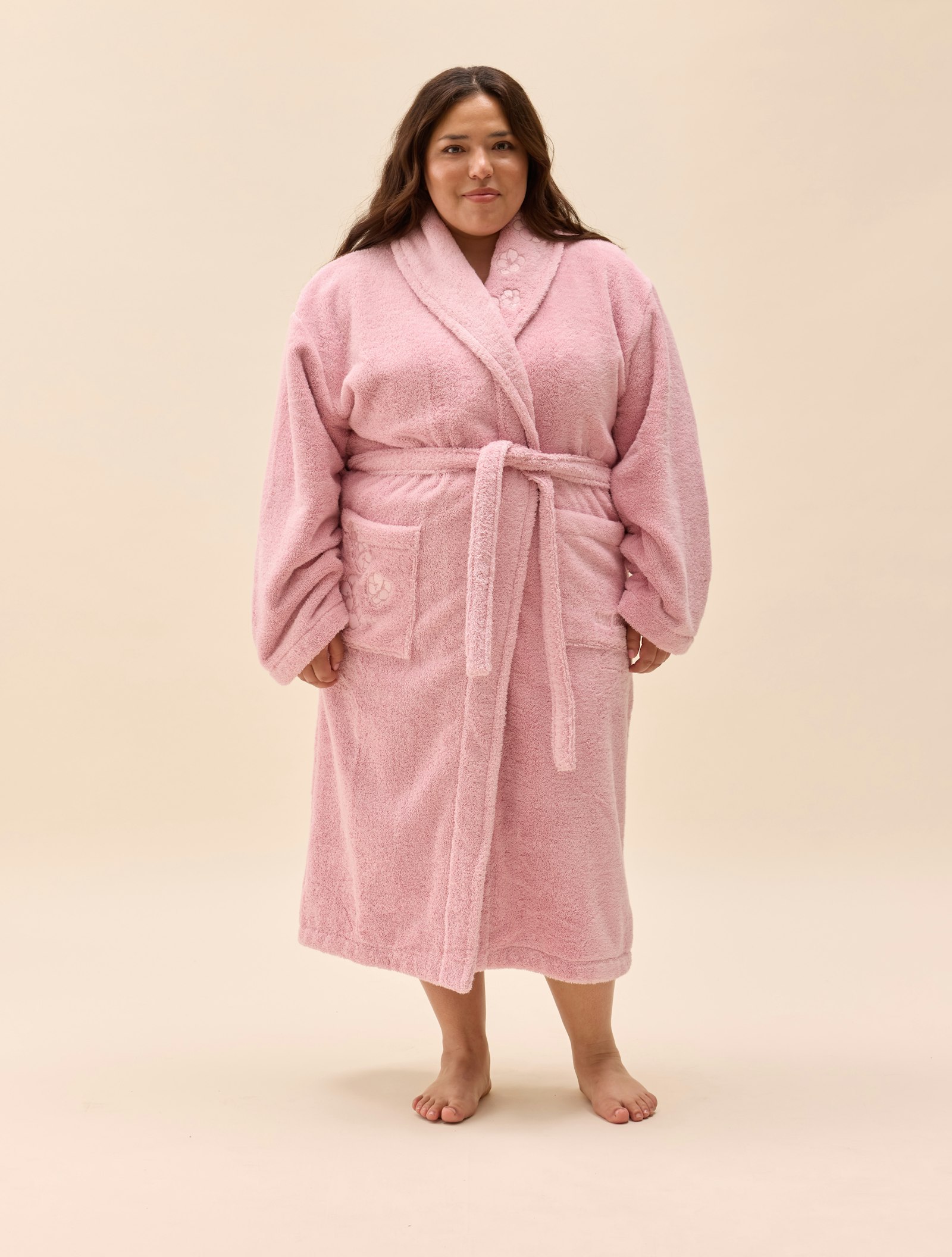 Bath Robe Pink Flower