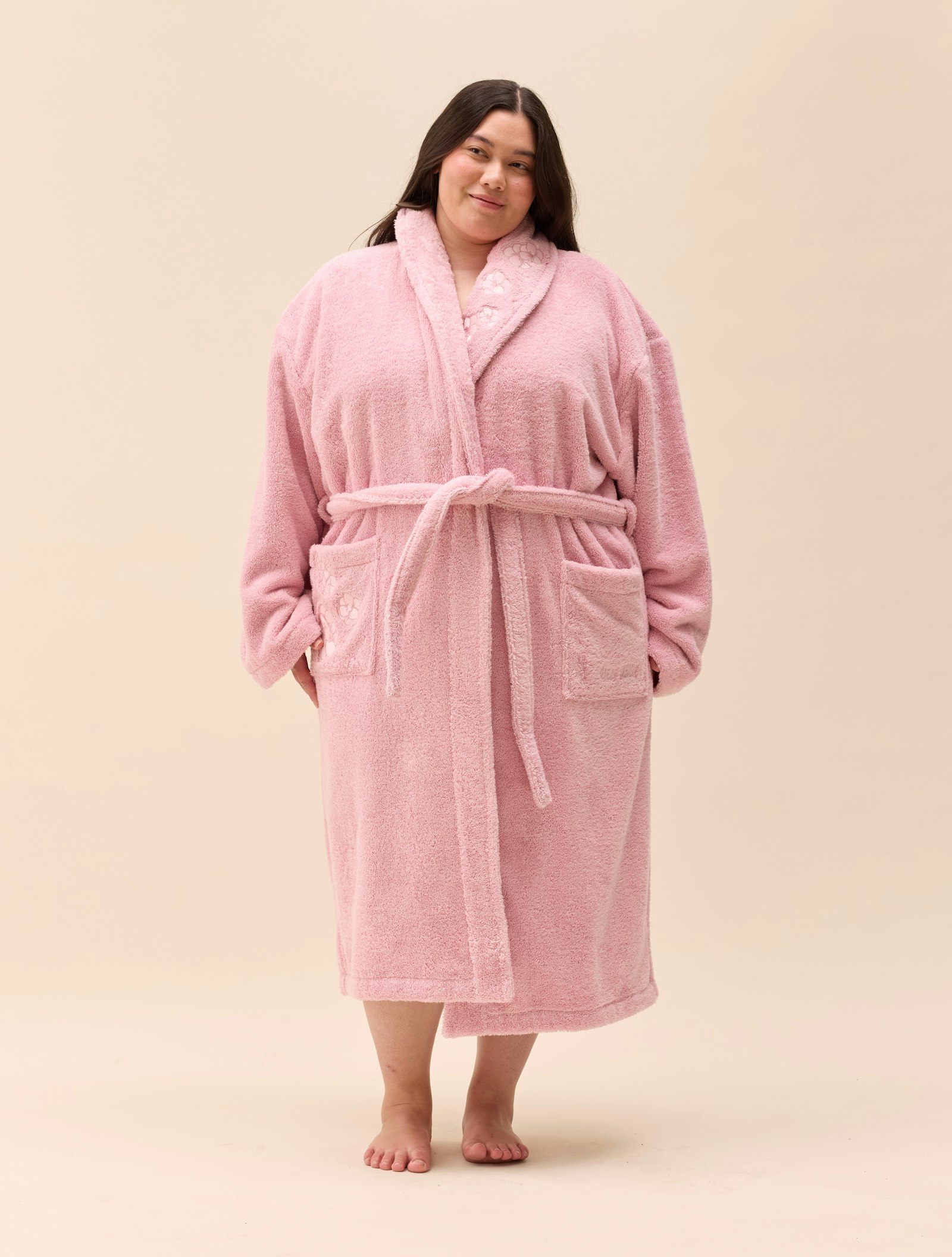 Bath Robe Pink Flower