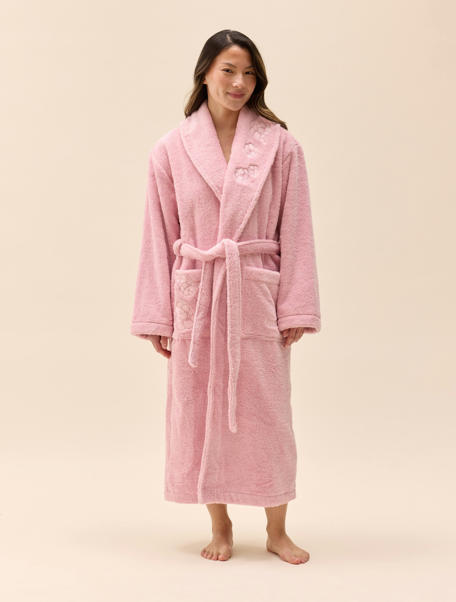 Bath Robe Pink Flower