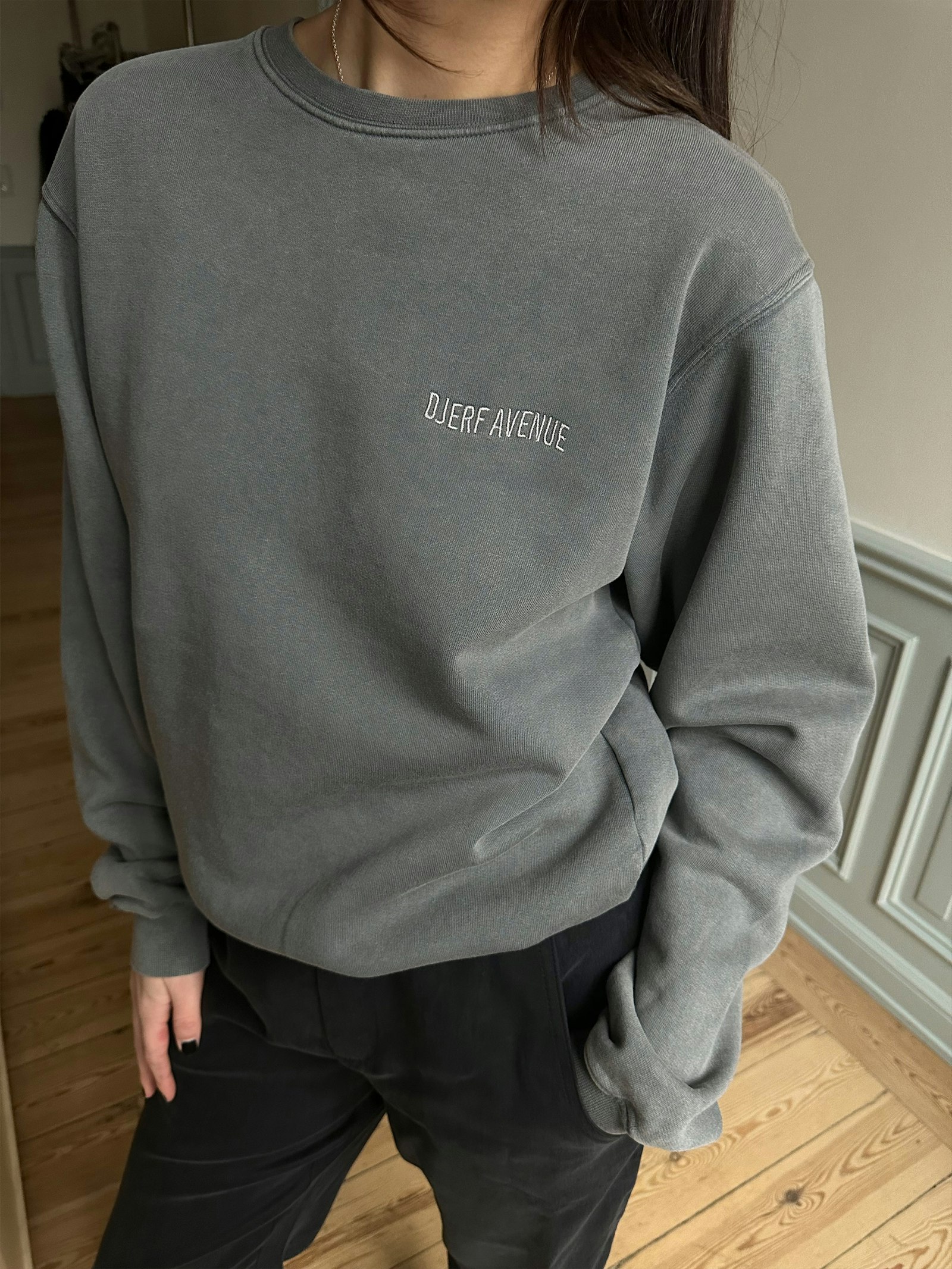 Staple sweatshirt Washed Grey - Washed grey | Djerf Avenue