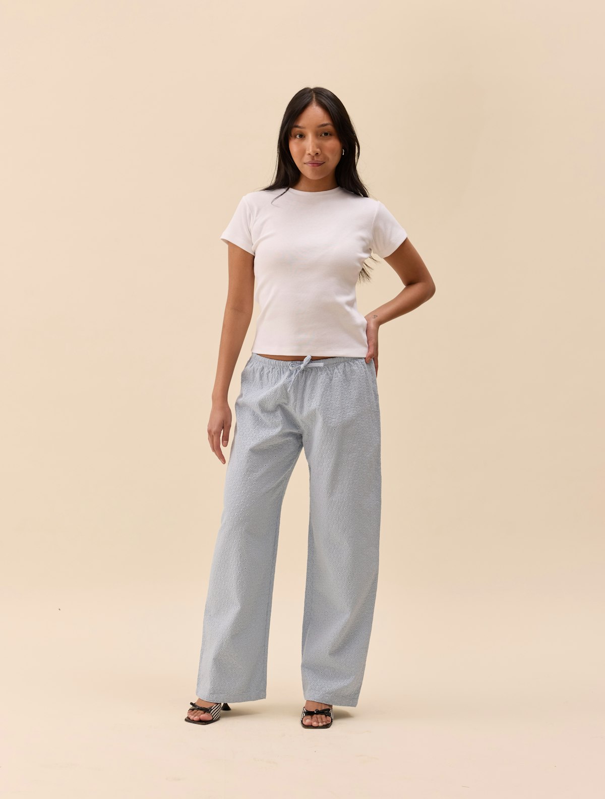 Broderie Pants Airy Blue