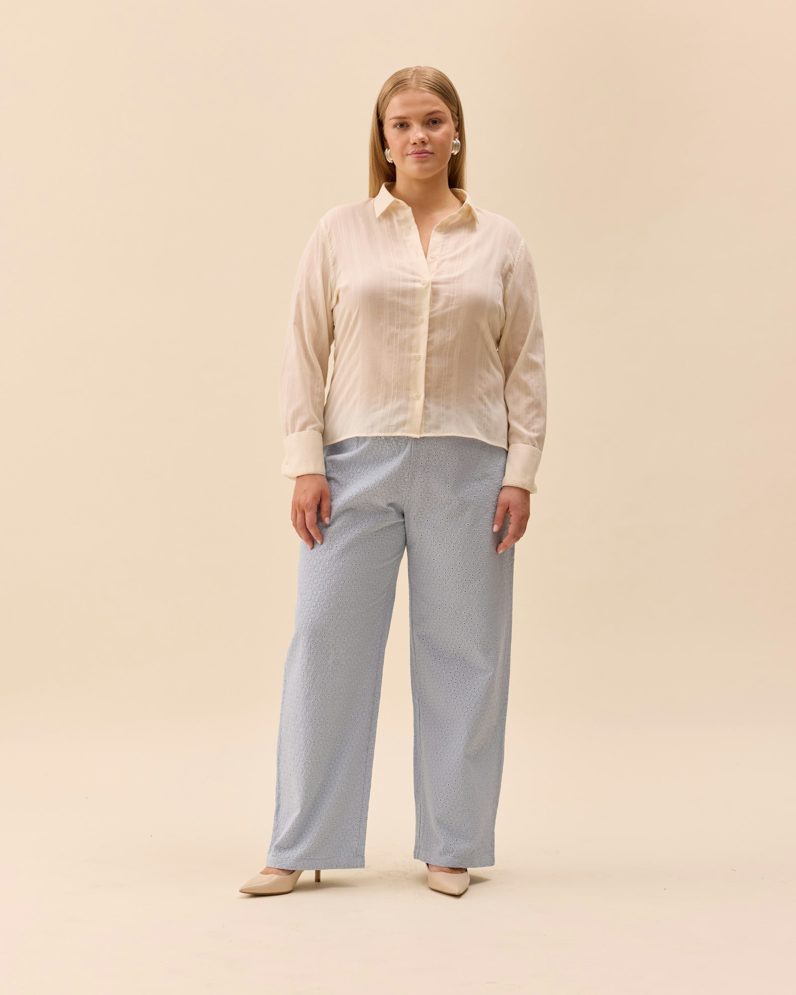 Broderie Pants Airy Blue