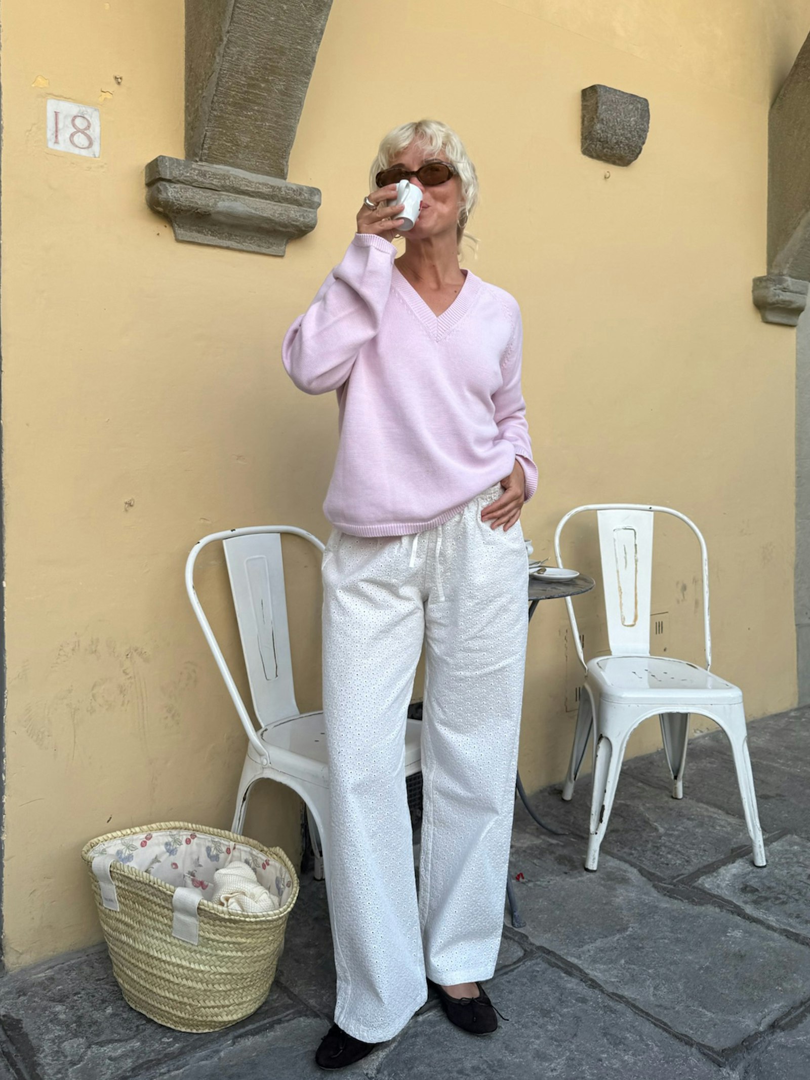 Broderie Pants White