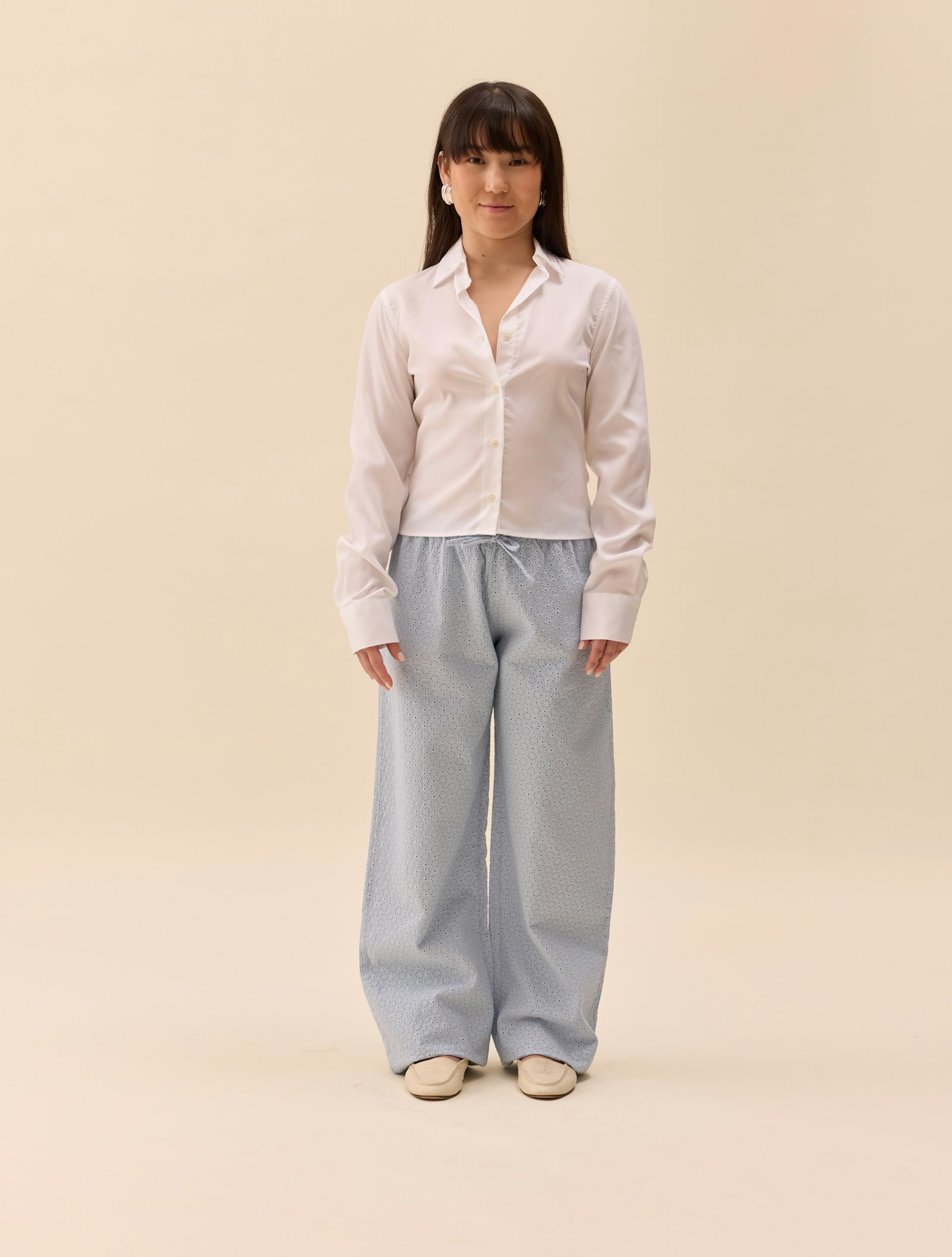 Broderie Pants Airy Blue