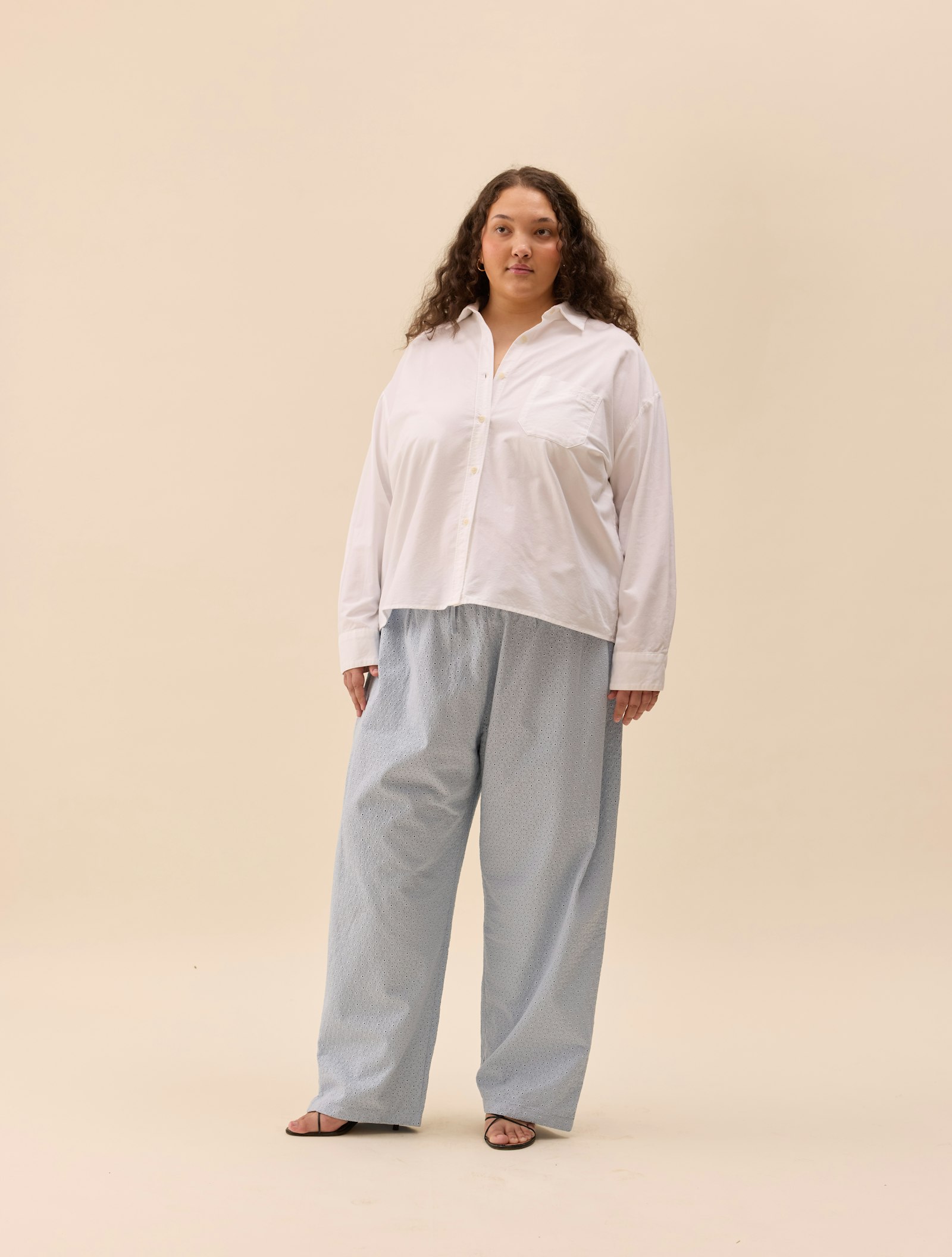 Broderie Pants Airy Blue