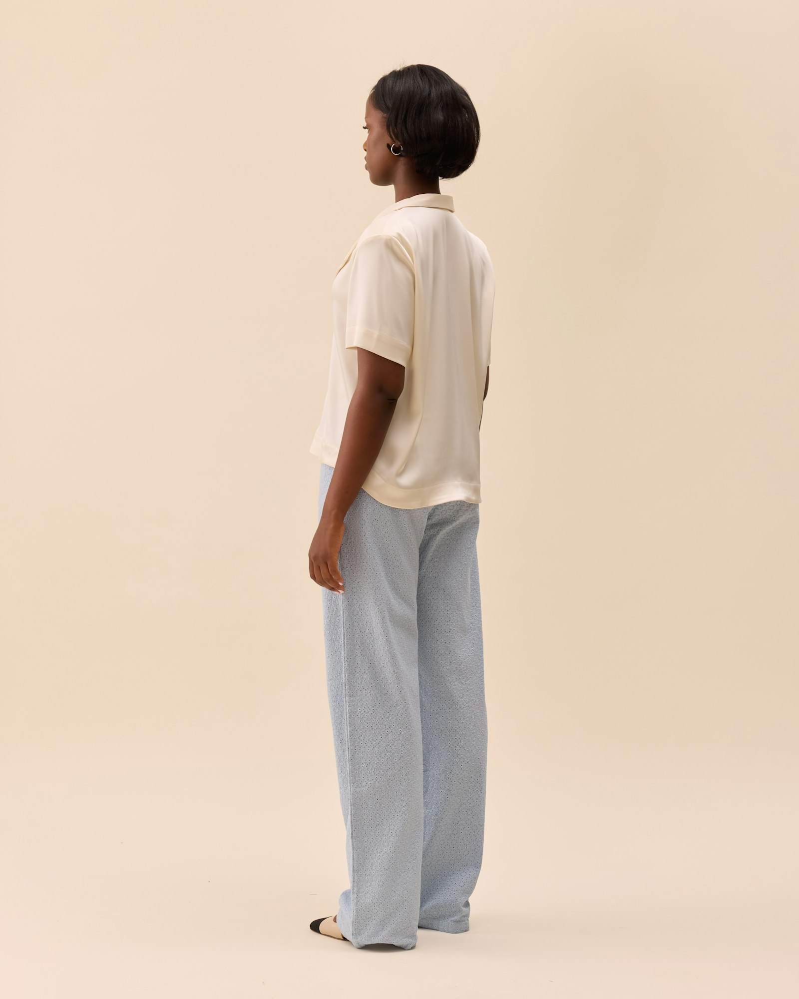 Broderie Pants Tall Airy Blue