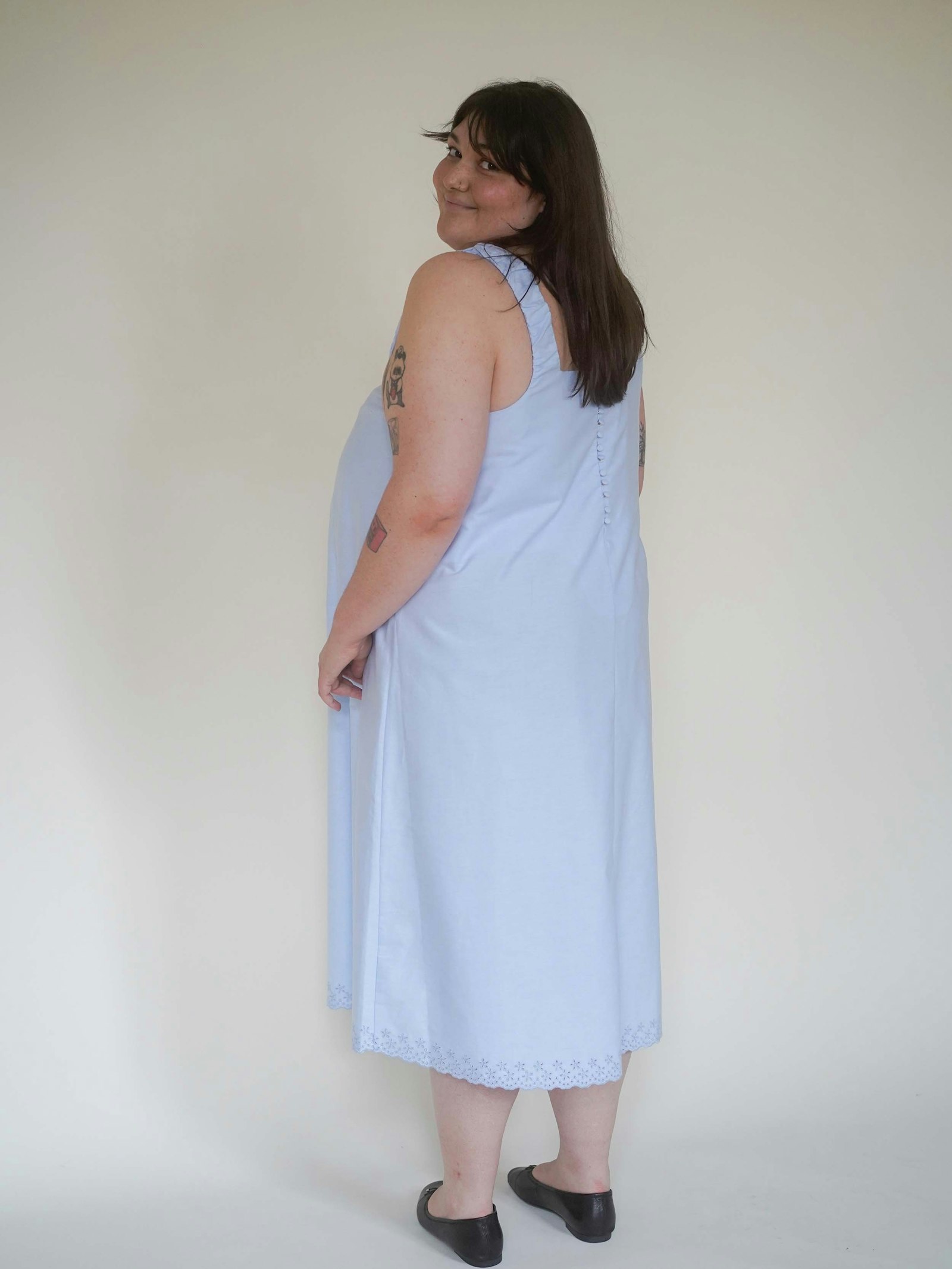 Breezy Embroidered Dress Blue
