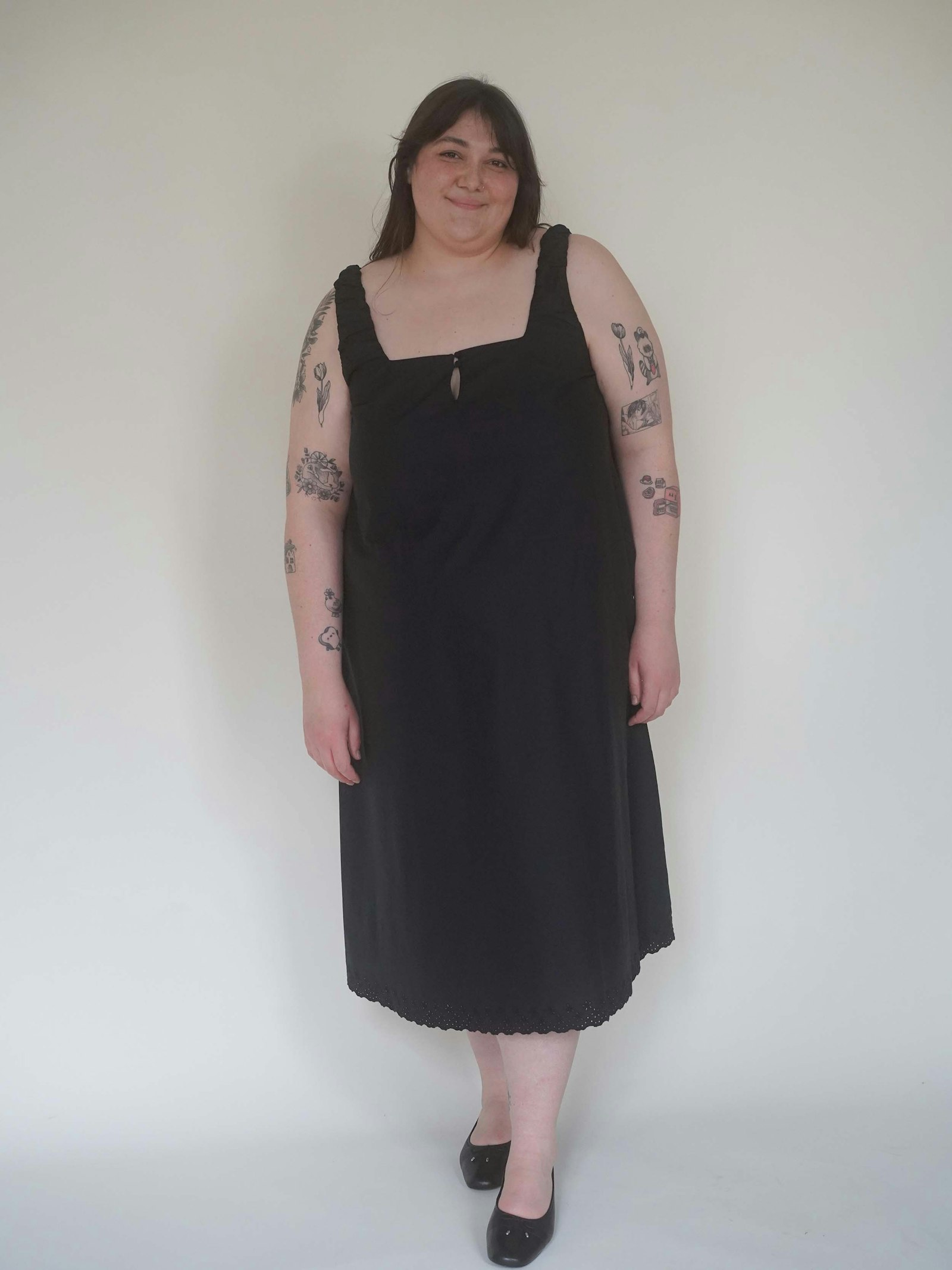 Breezy Embroidered Dress Black