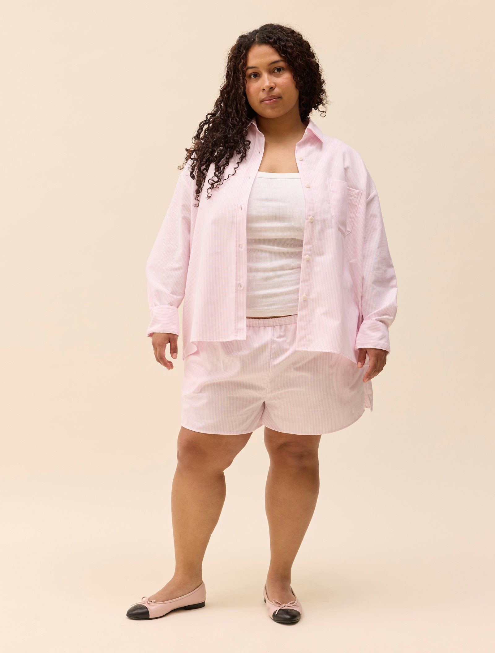 Breezy Short Shorts Pink Stripe