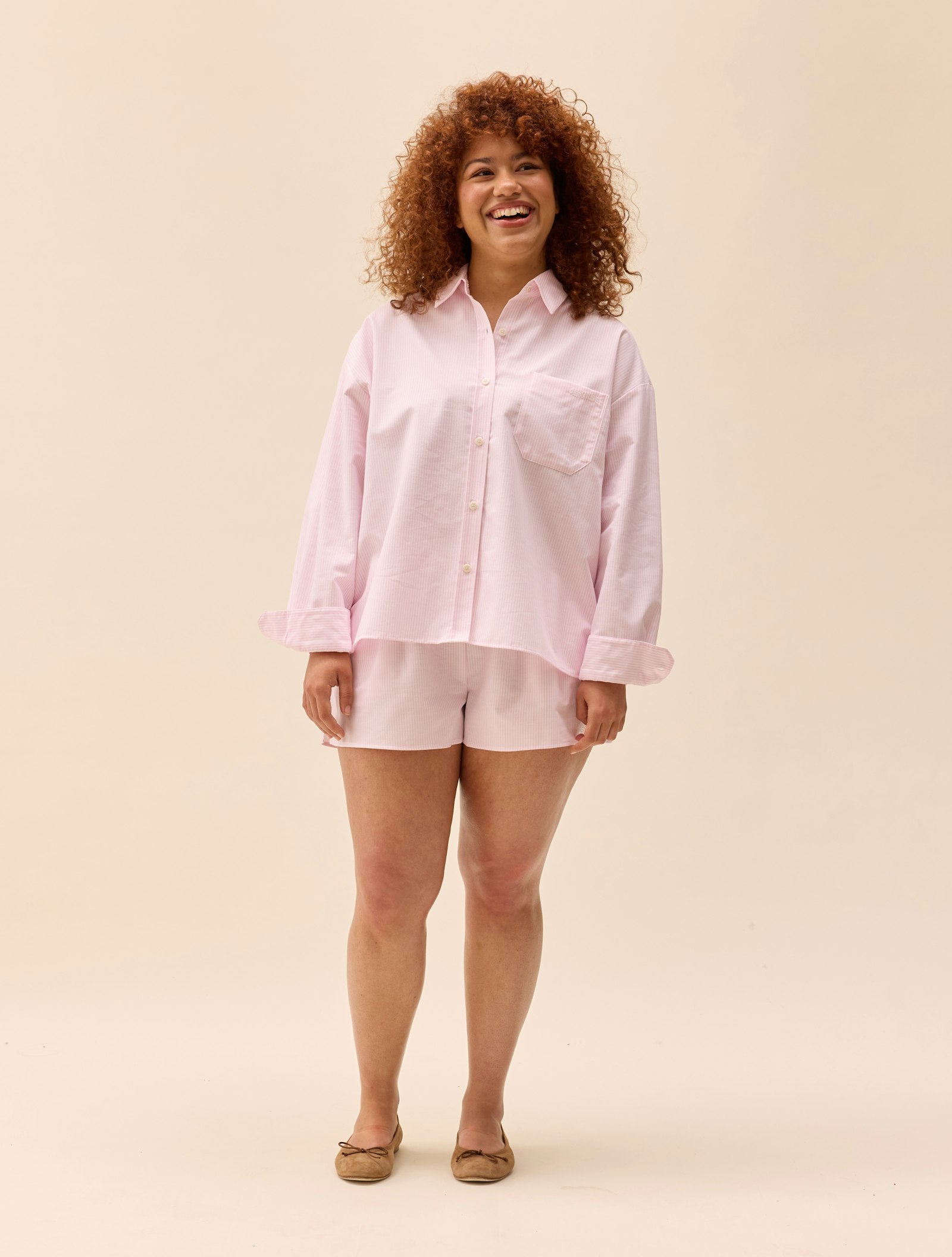 Breezy Short Shorts Pink Stripe