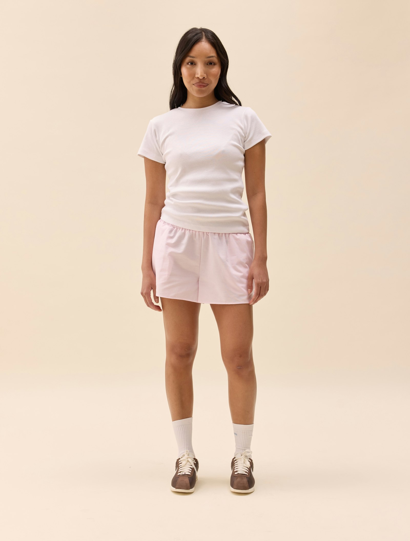 Breezy Short Shorts Pink Stripe