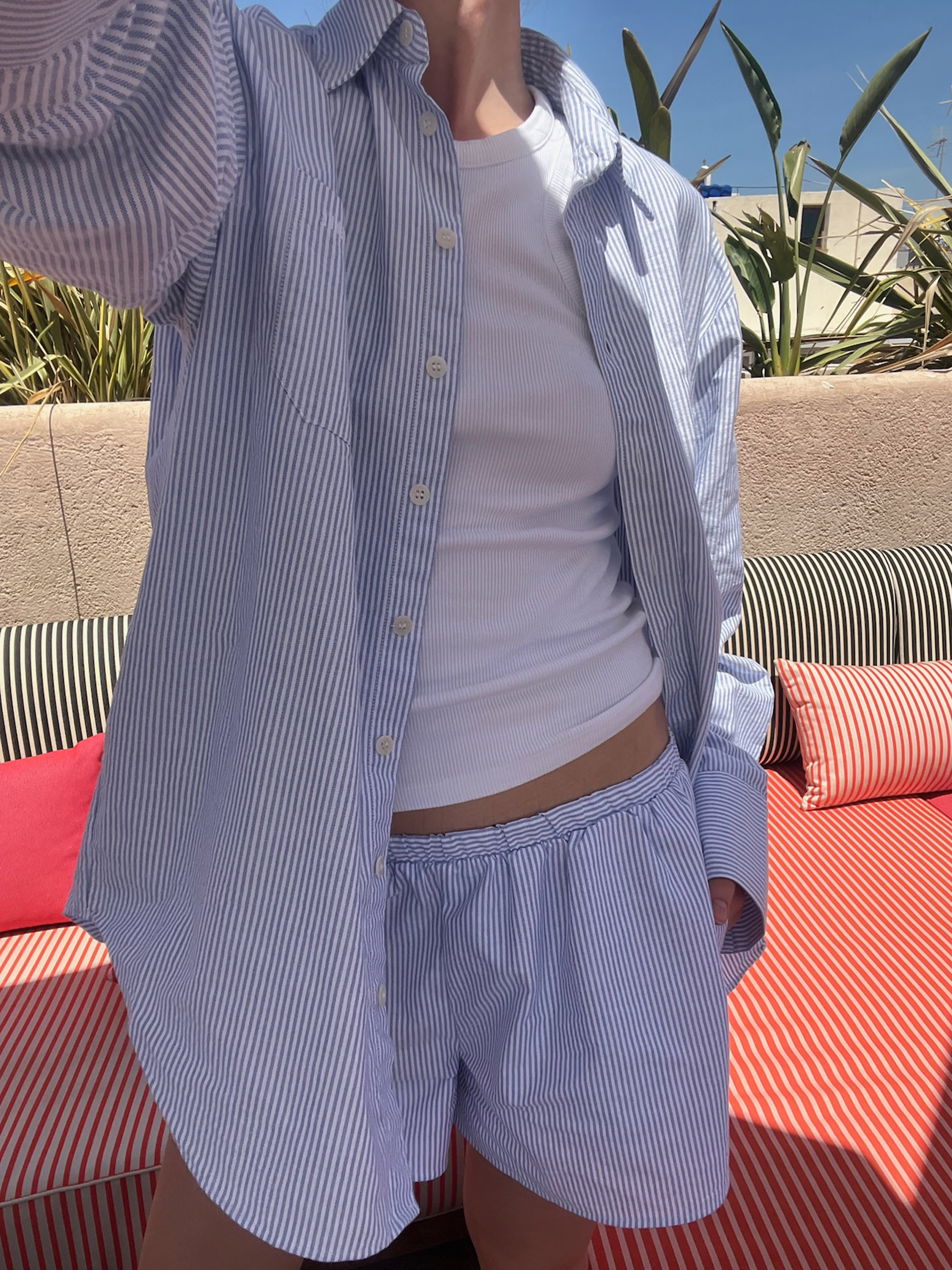 Breezy Classic Shirt Blue Stripe - Blue stripe | Djerf Avenue