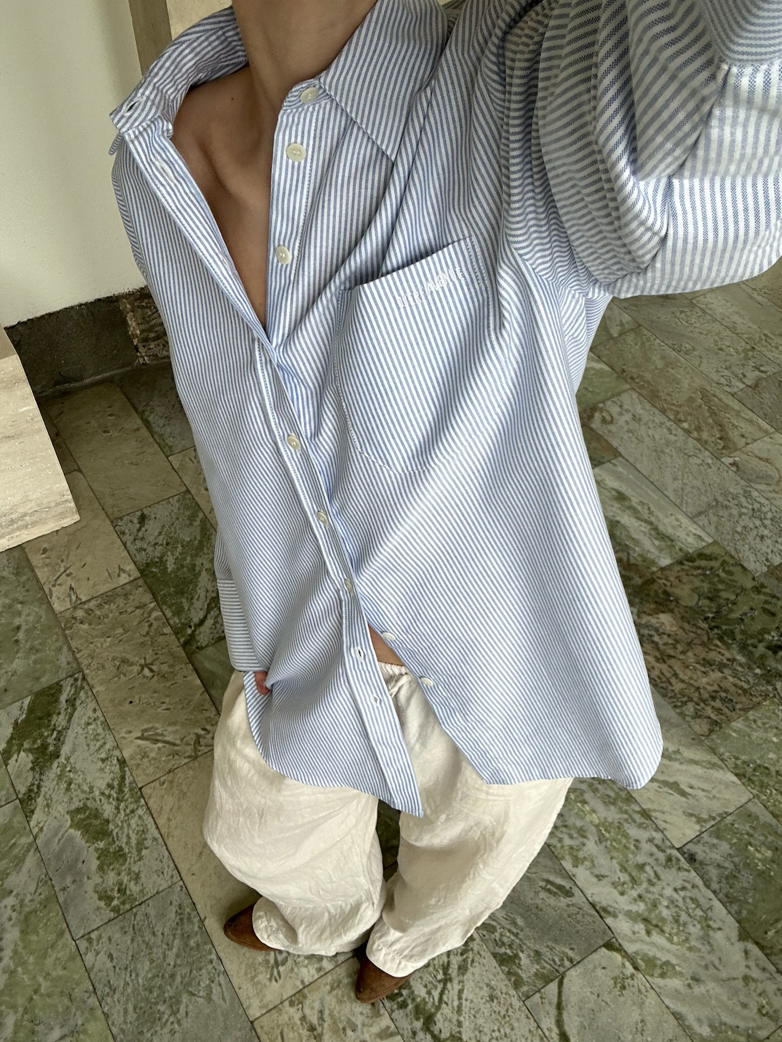 Breezy Classic Shirt Blue Stripe - Blue stripe | Djerf Avenue