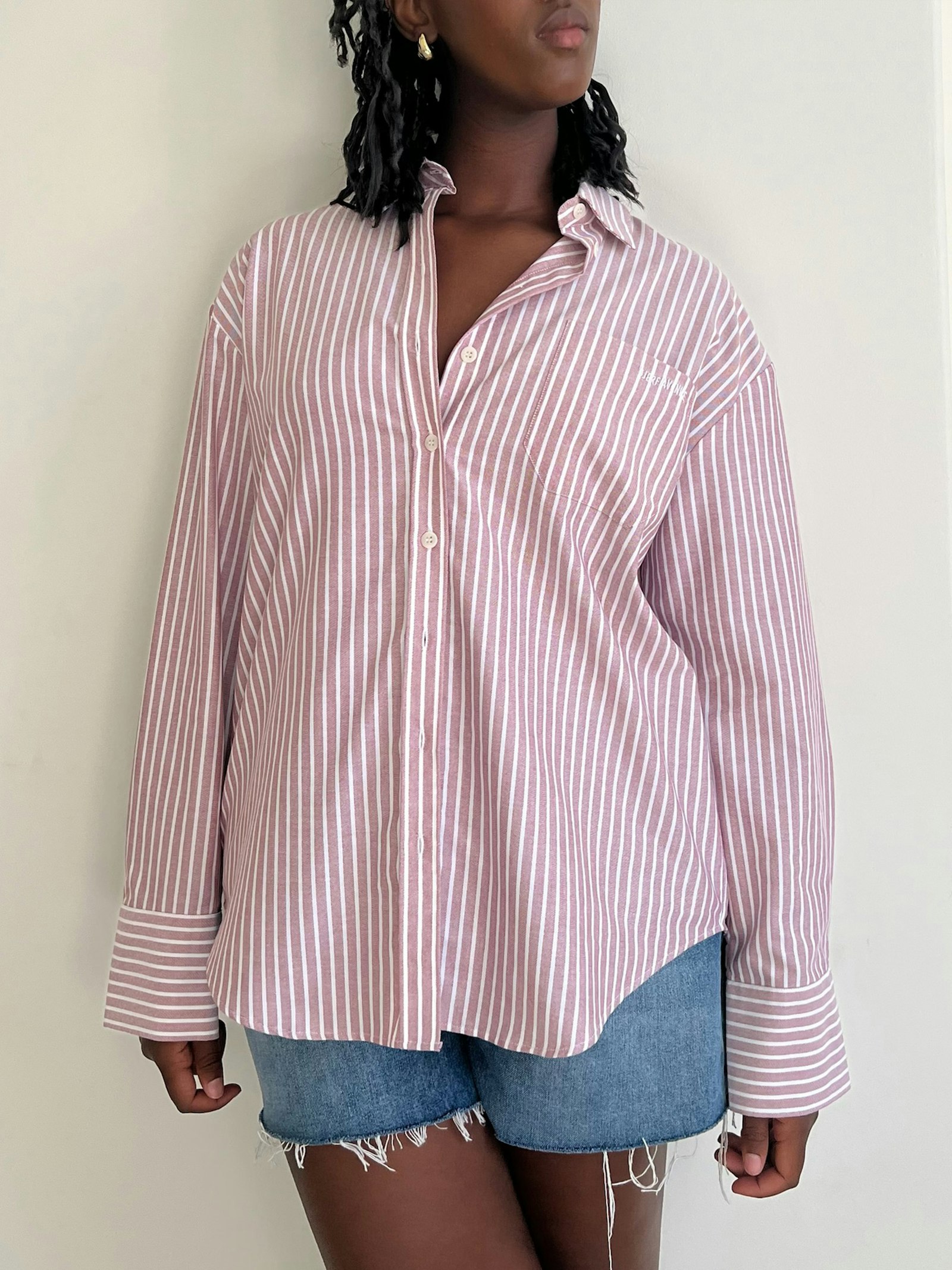 Breezy Classic Shirt Burgundy Stripe