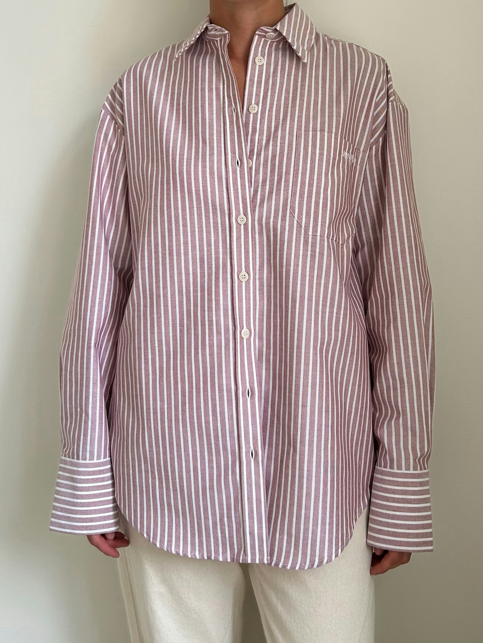 Breezy Classic Shirt Burgundy Stripe