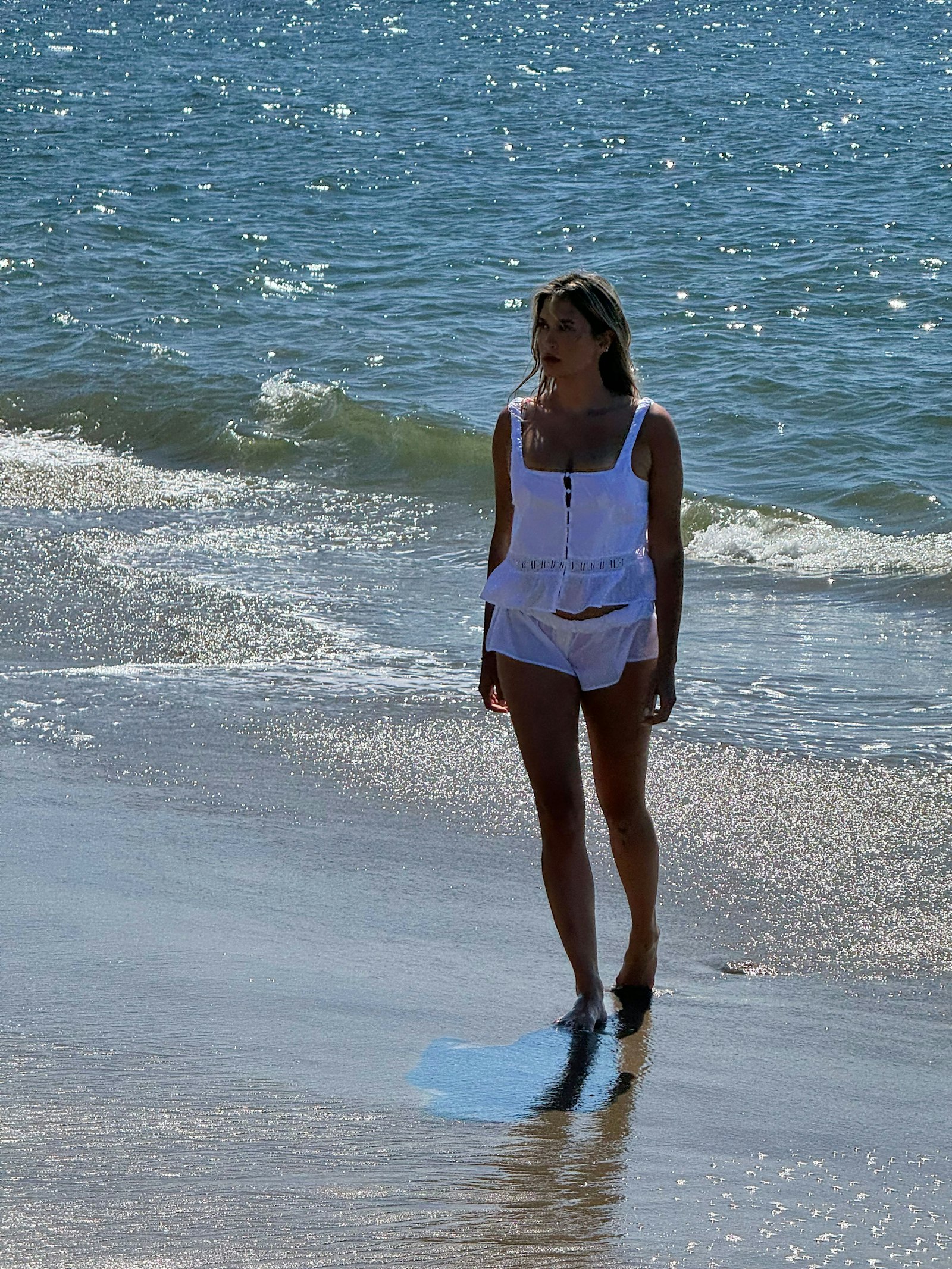 Airy Poplin Buttoned Top White