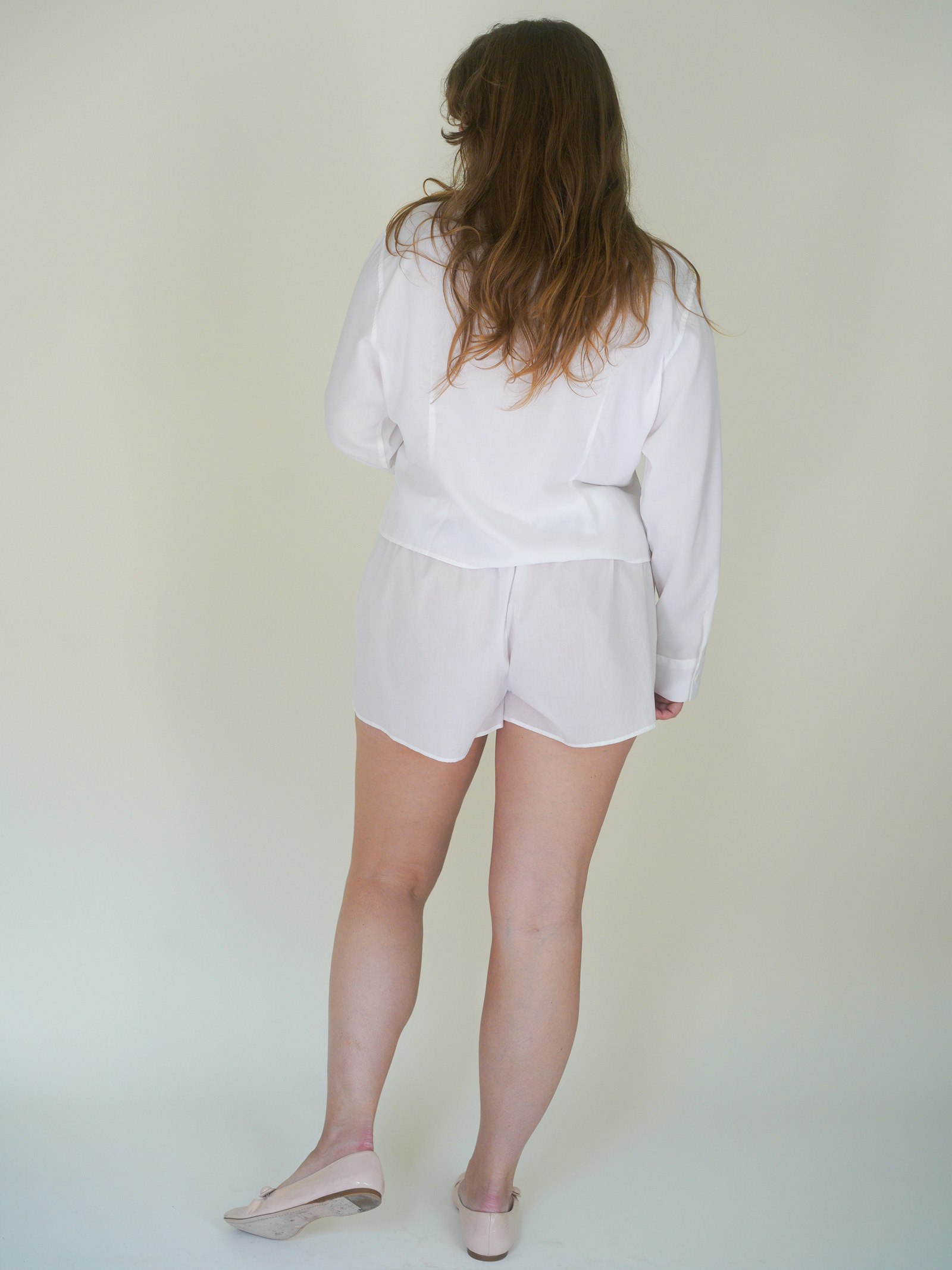 Airy Poplin Mini Shorts White