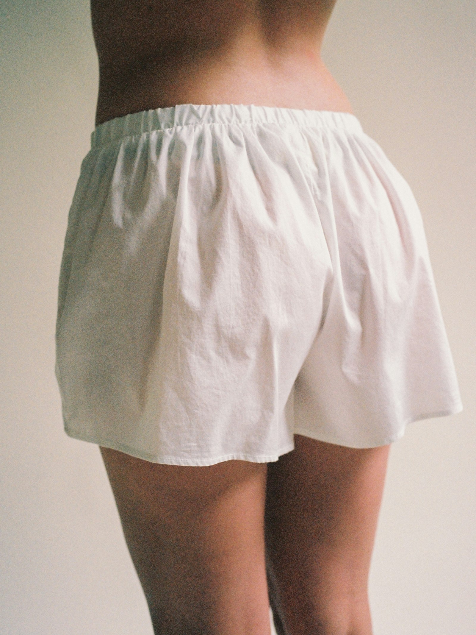 Airy Poplin Mini Shorts White